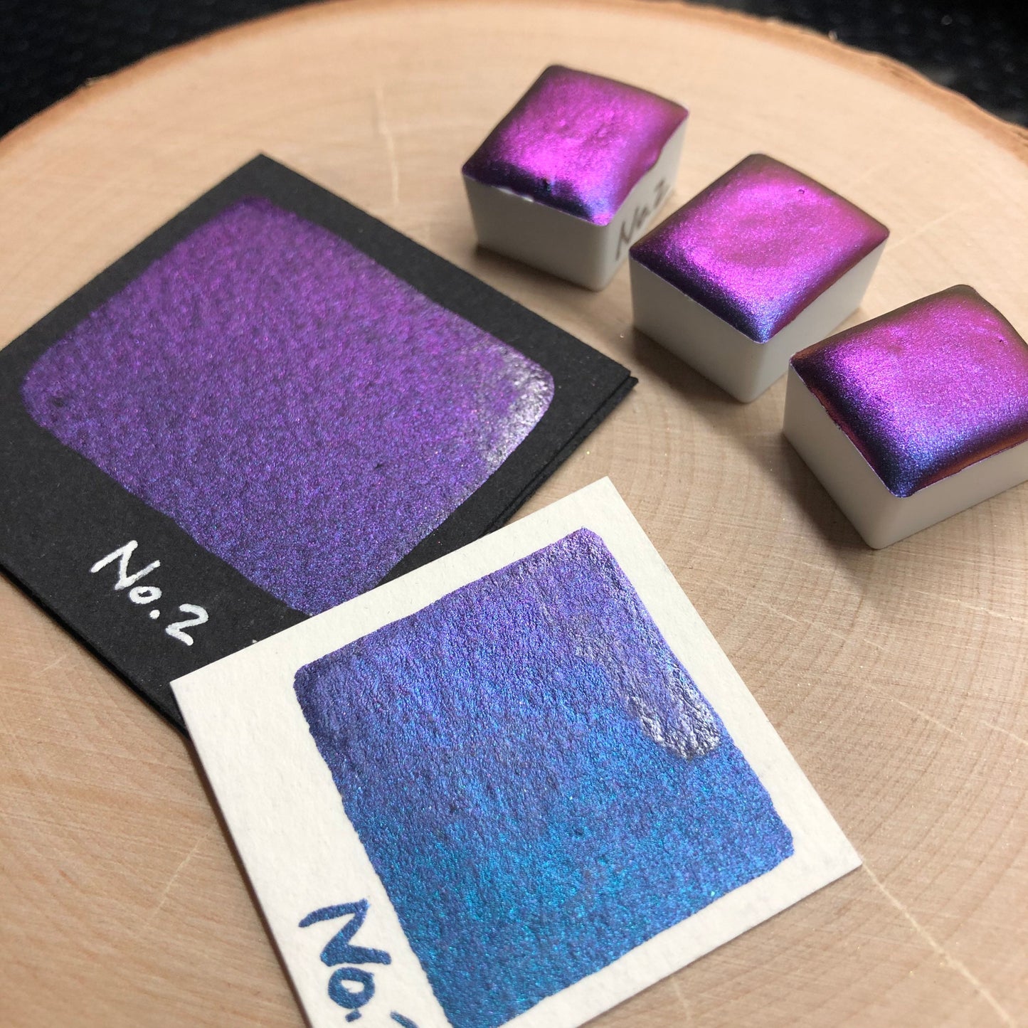 No.2 number series Handmade color shift watercolor paints chrome pigments Half/Quarter/Mini