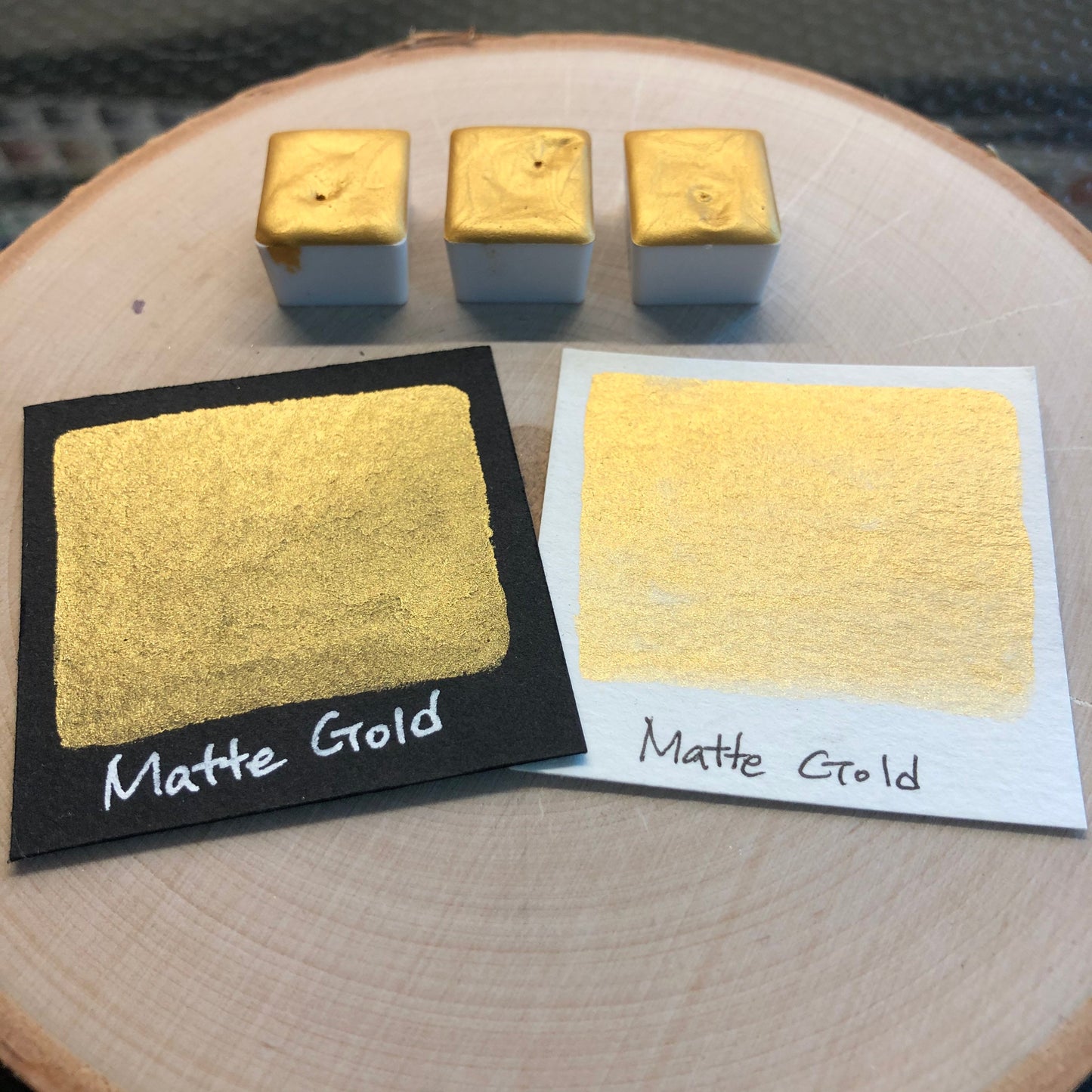 Matte gold watercolor paints half pans