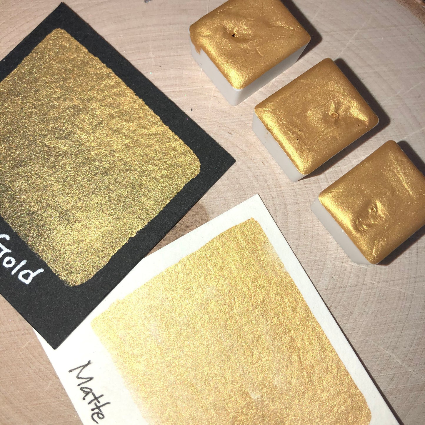 Matte gold watercolor paints half pans