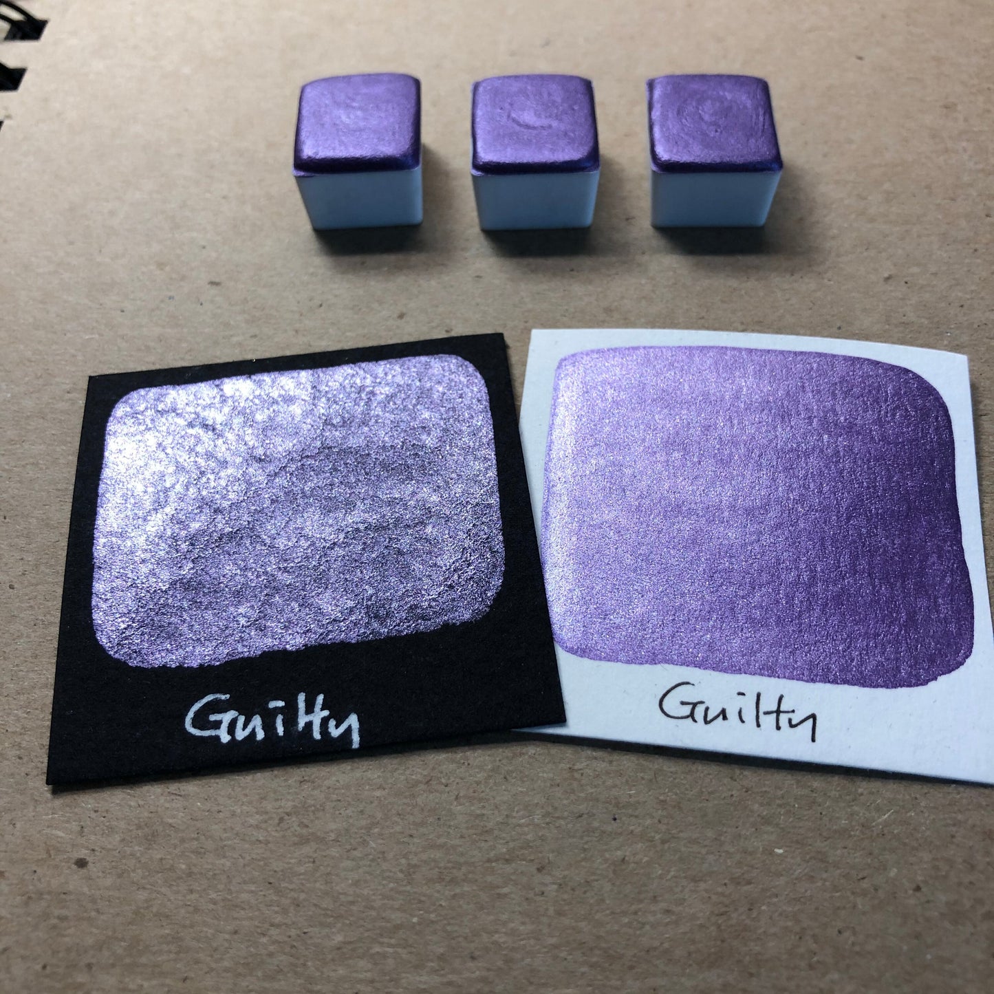 Guilty purple watercolor paints half pans