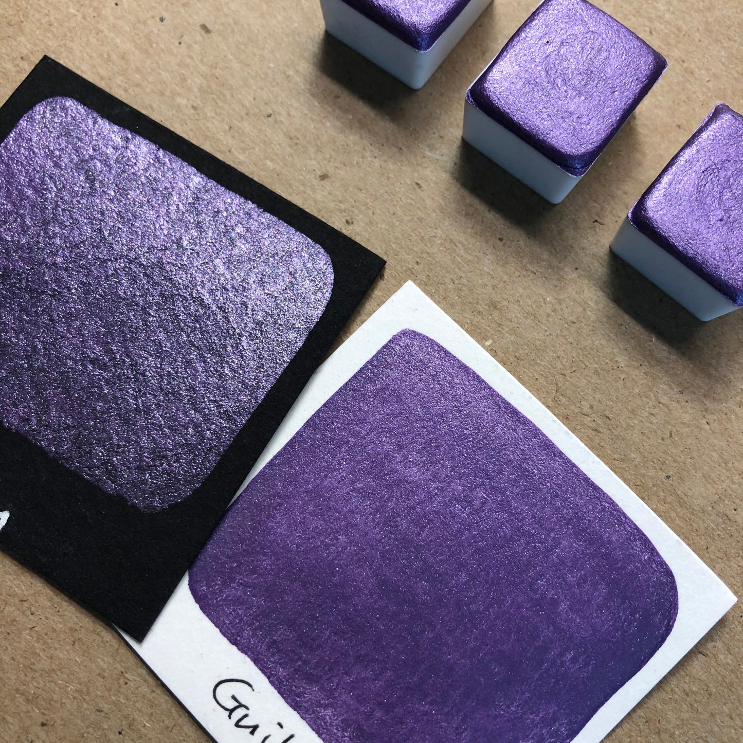Guilty purple watercolor paints half pans