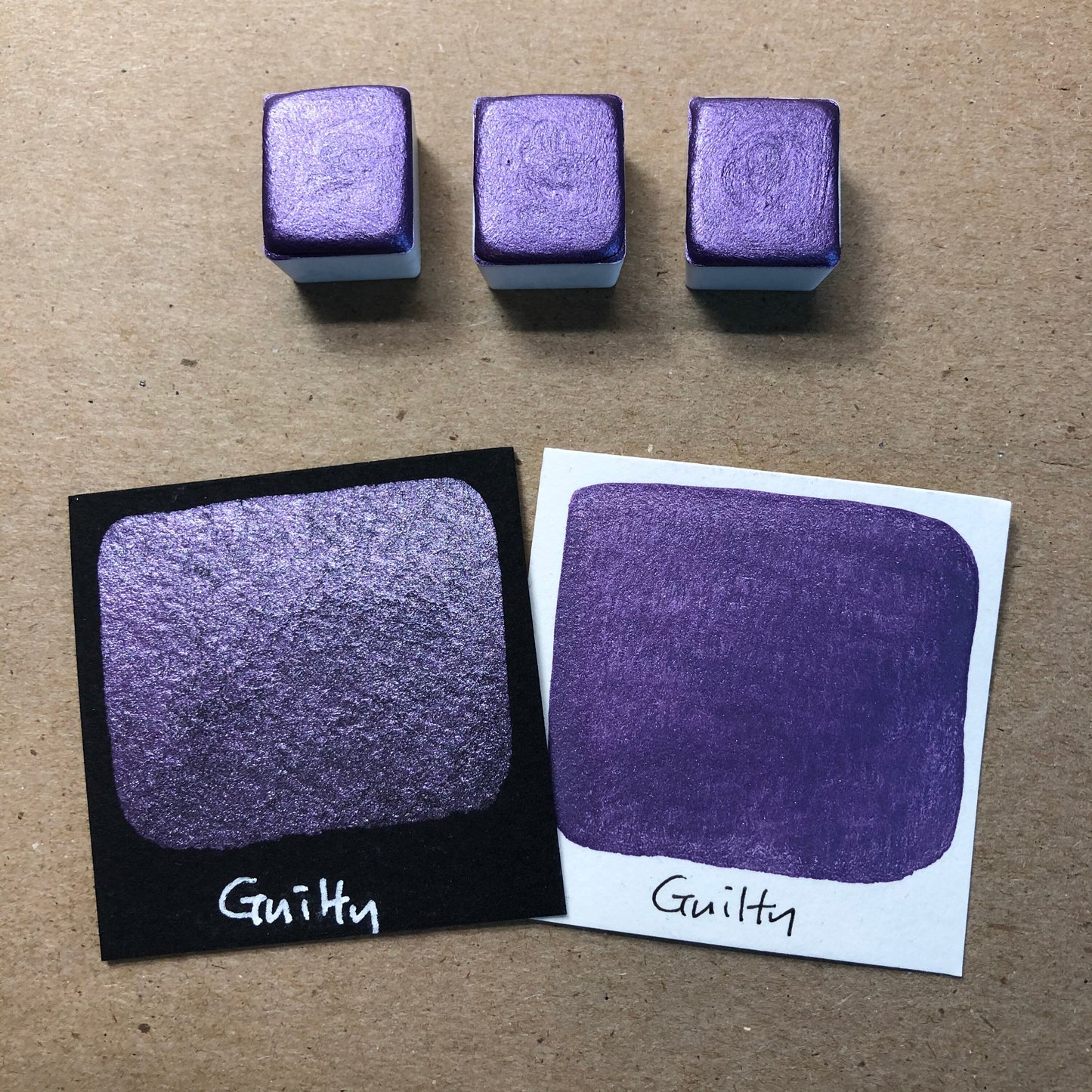 Guilty purple watercolor paints half pans