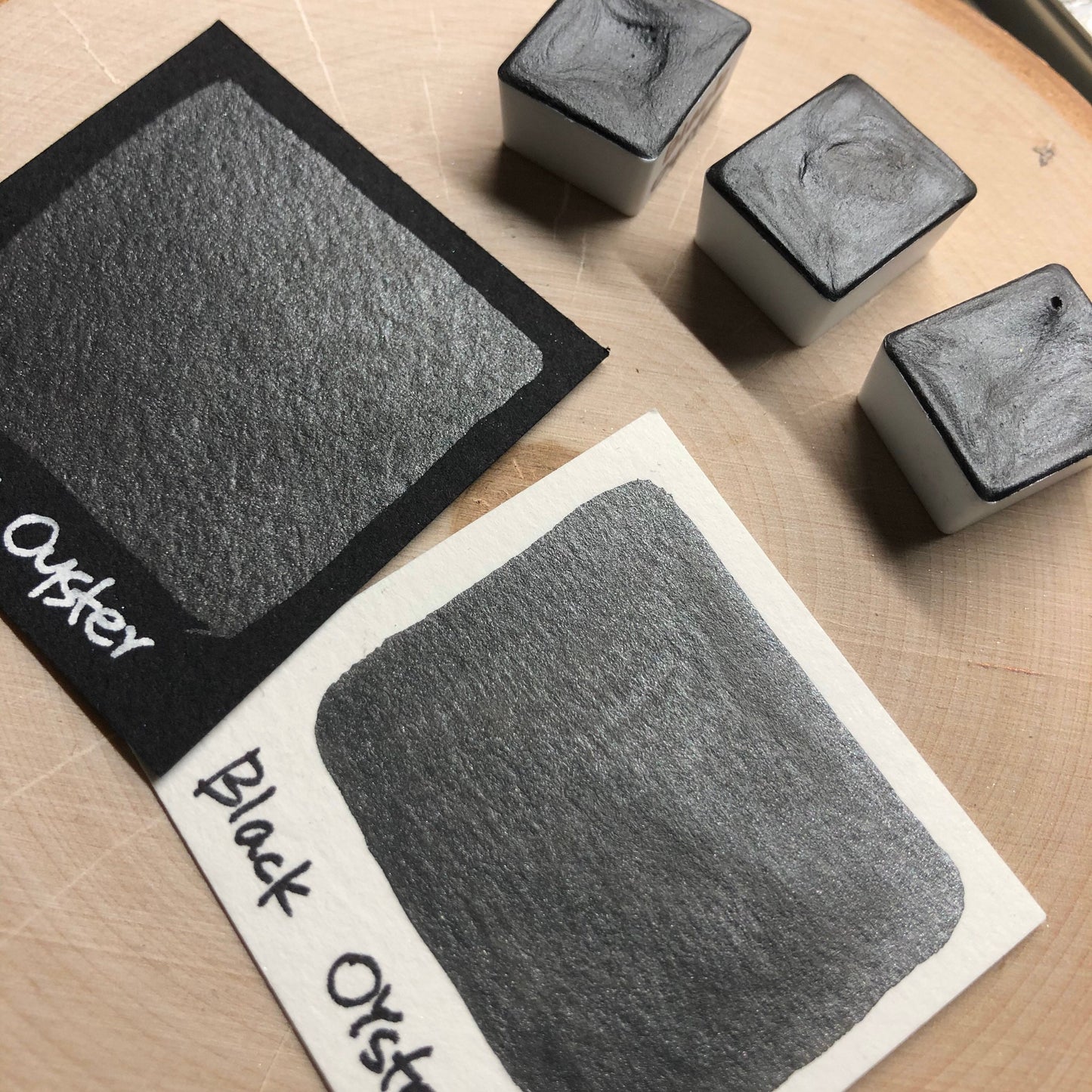 Black oyster watercolor paints half pan