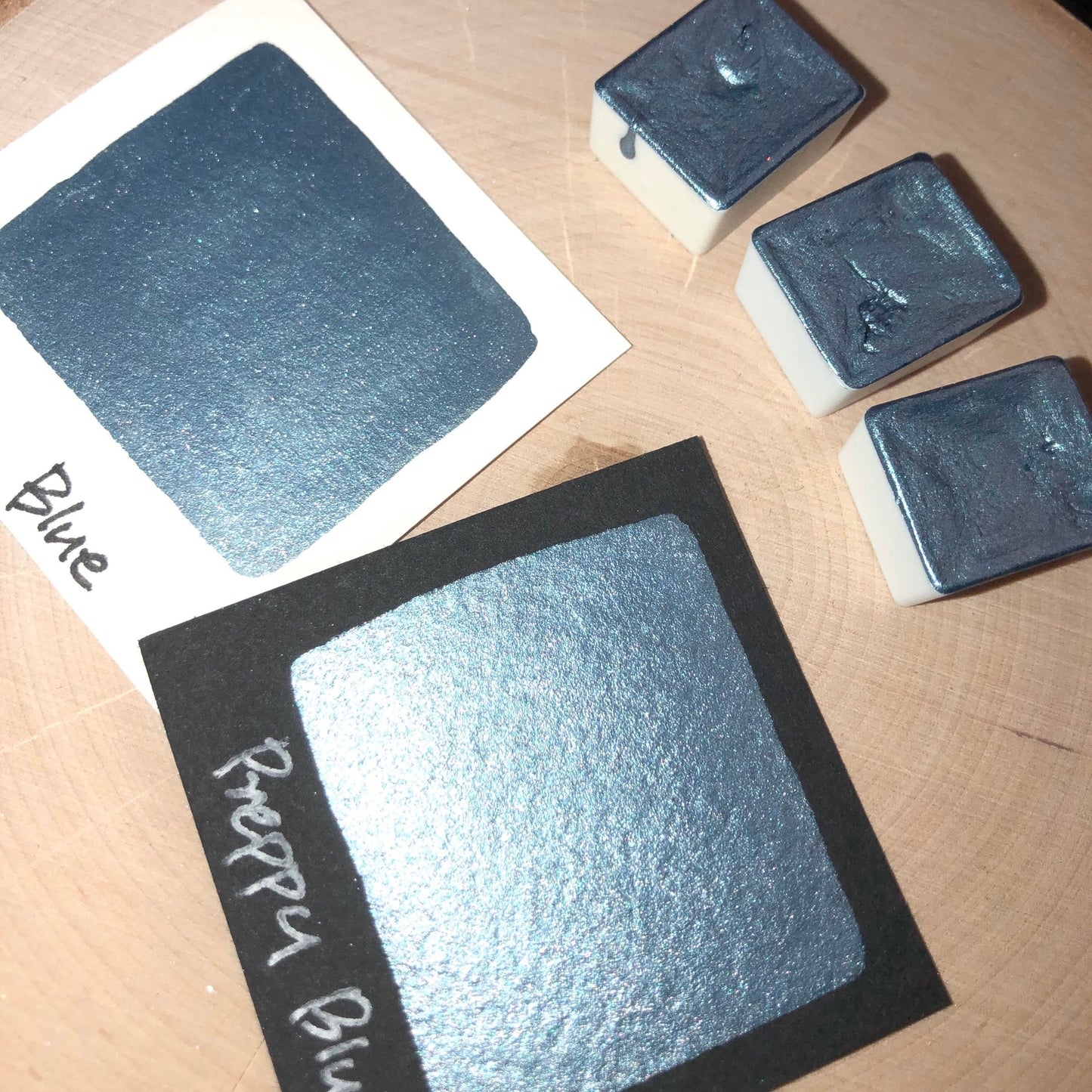 Preppy blue watercolor paints half pans