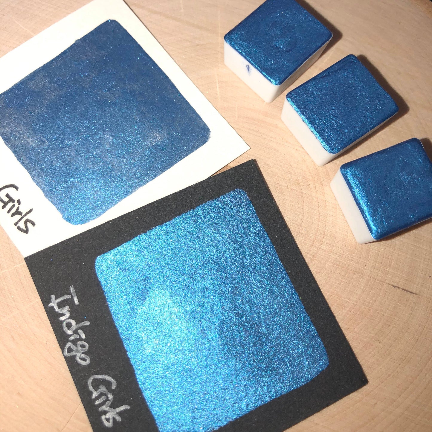 Indigo girls blue watercolor paints half pans