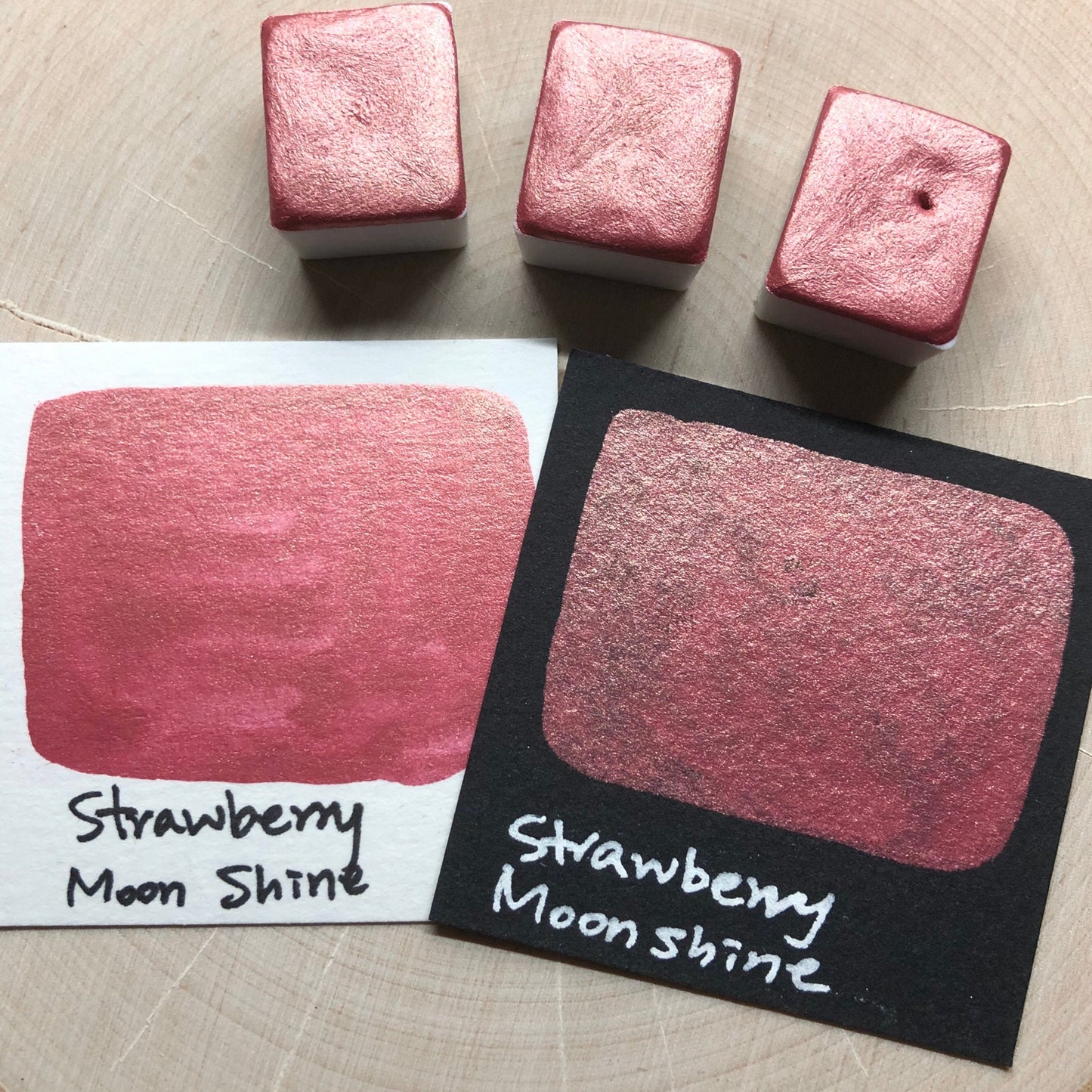 Strawberry Moonshine pink watercolor paints half pan