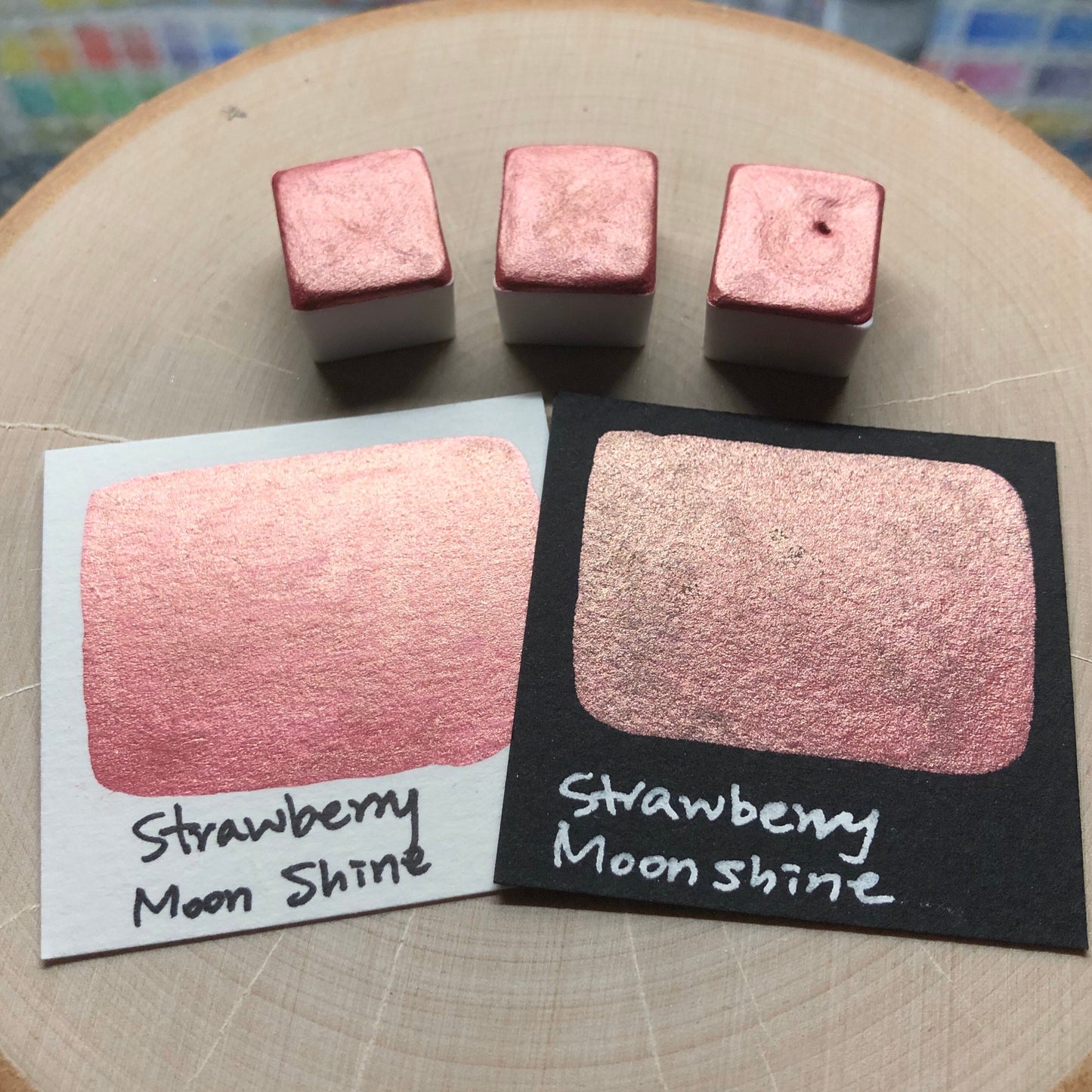 Strawberry Moonshine pink watercolor paints half pan