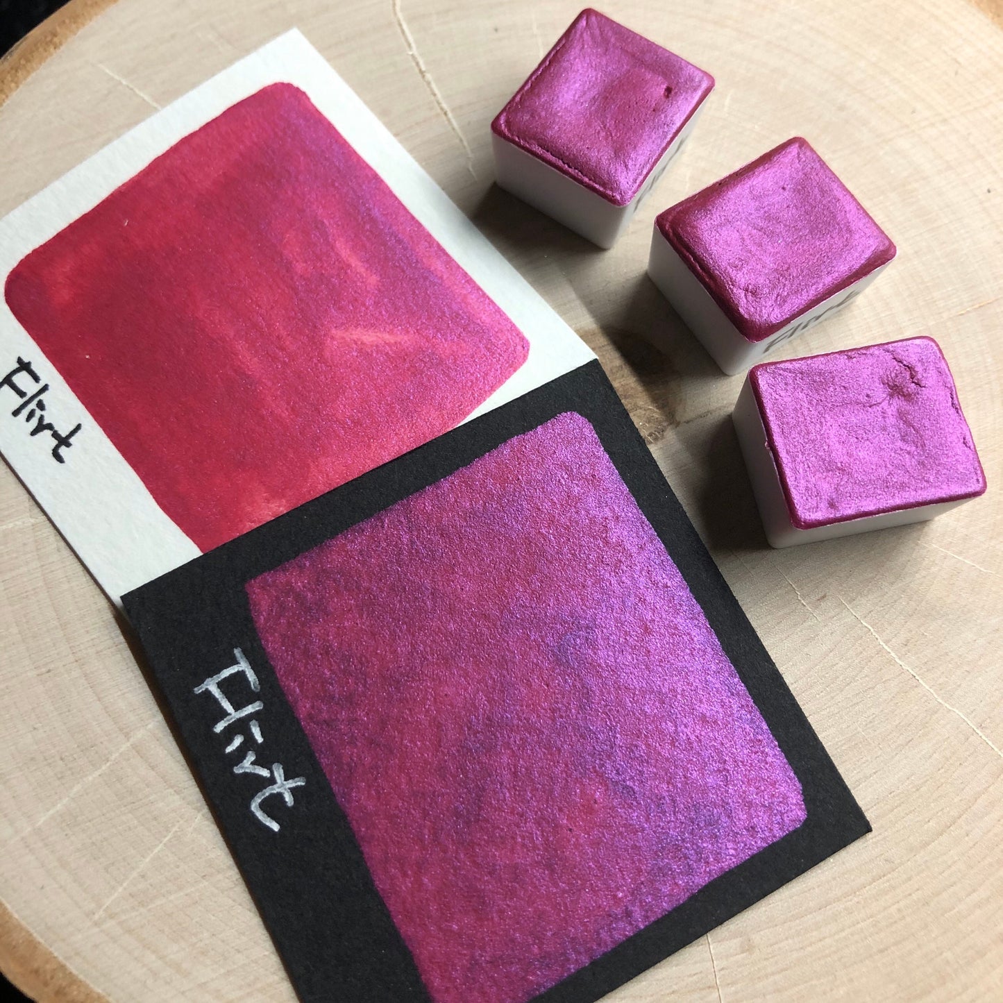 Flirt pink watercolor paints half pan
