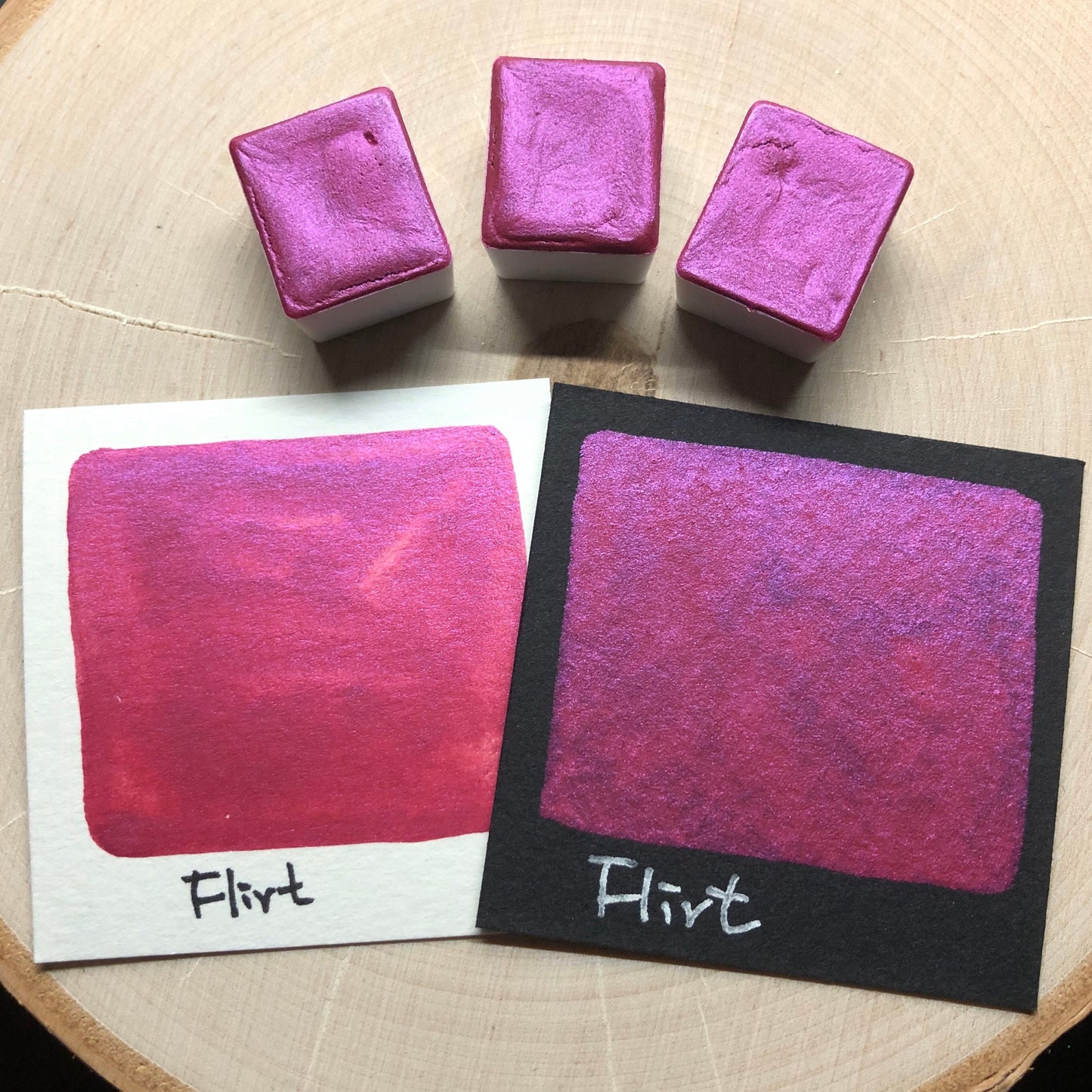 Flirt pink watercolor paints half pan