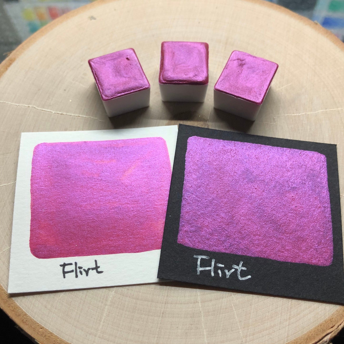 Flirt pink watercolor paints half pan