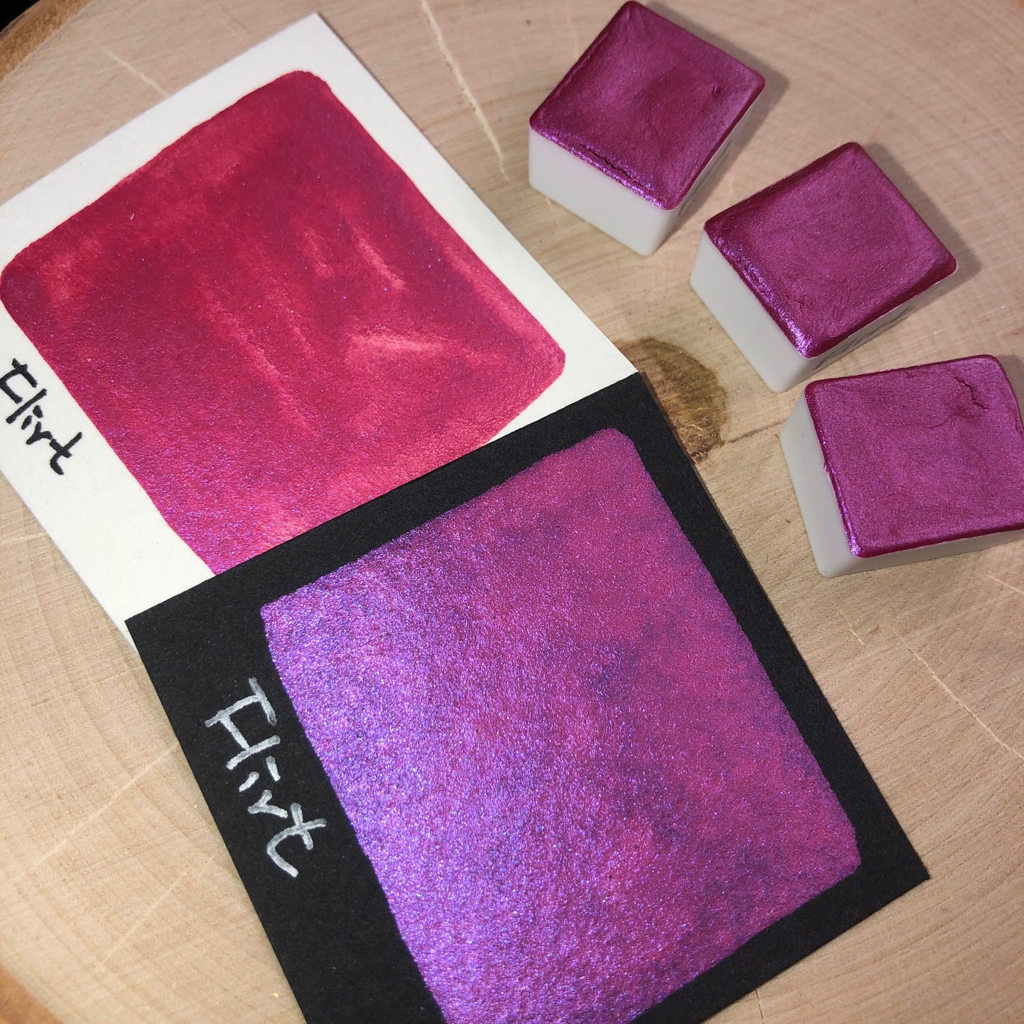 Flirt pink watercolor paints half pan