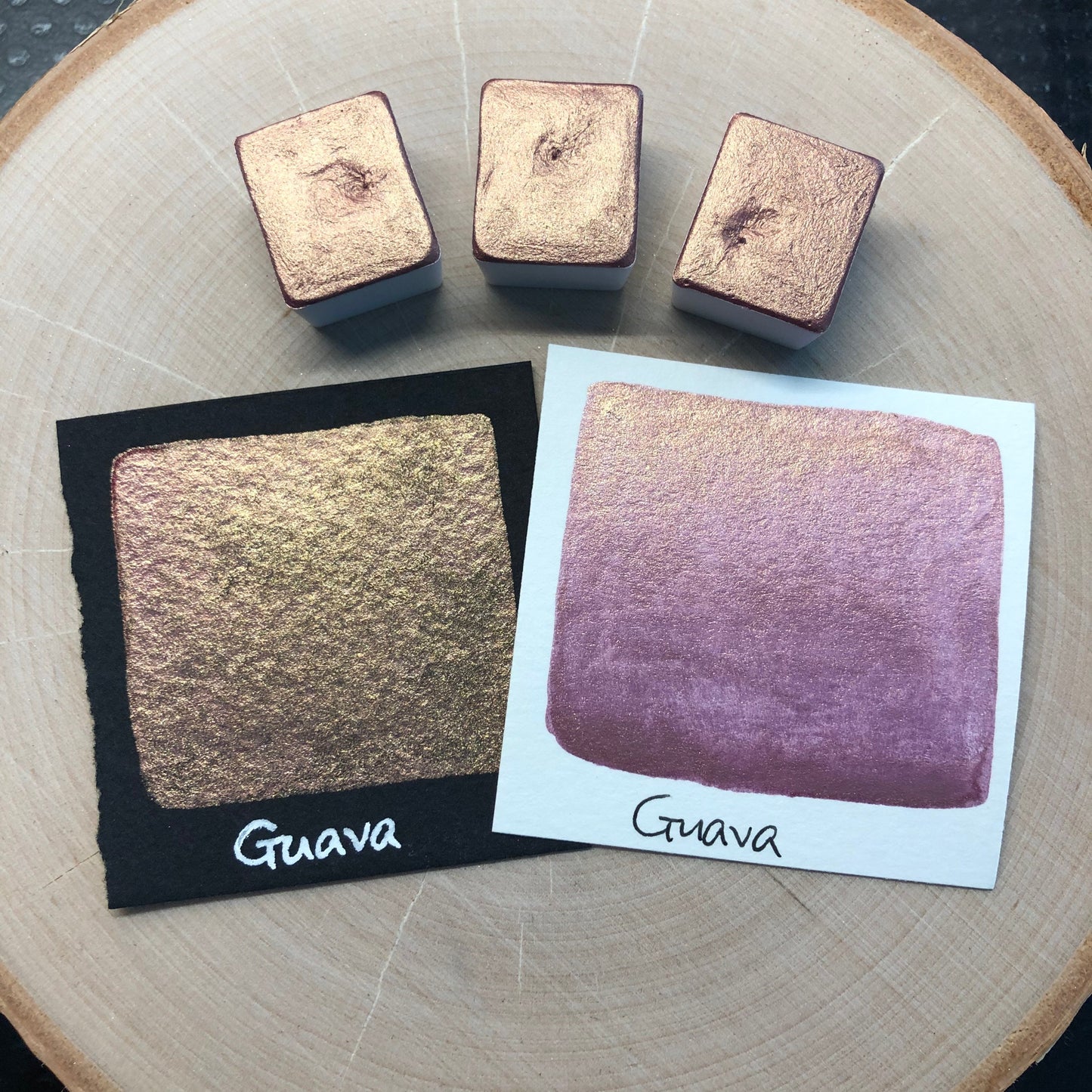 Guava pink watercolor paints half pan