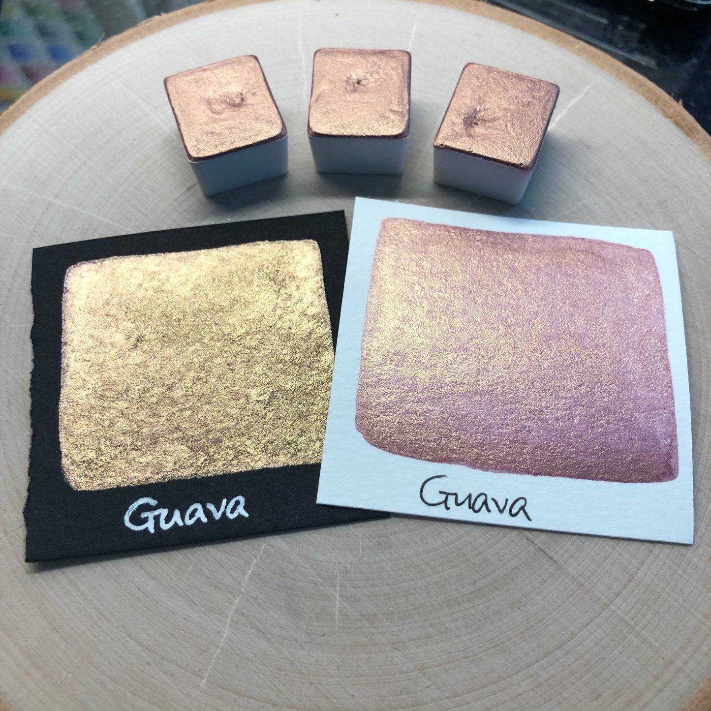 Guava pink watercolor paints half pan