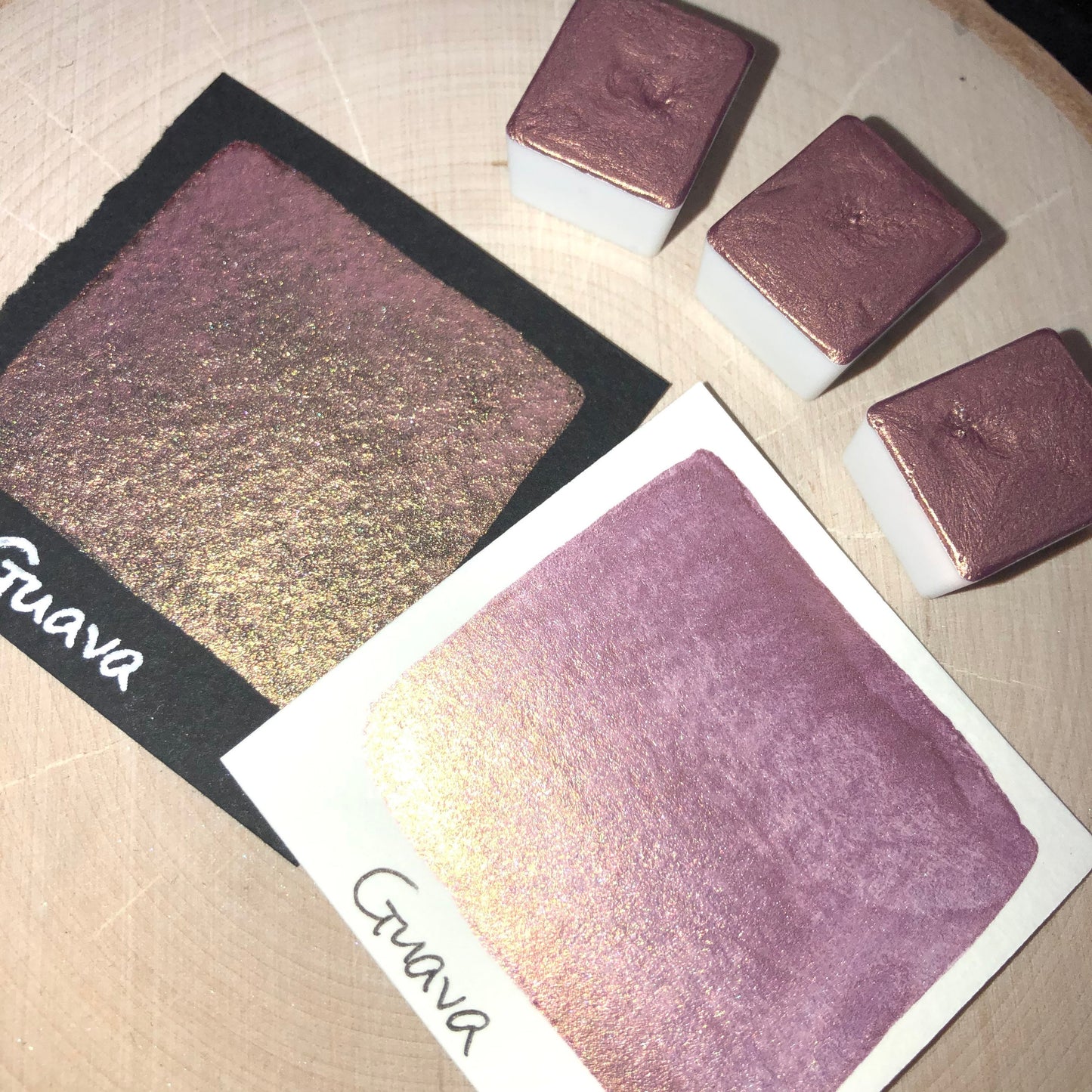 Guava pink watercolor paints half pan