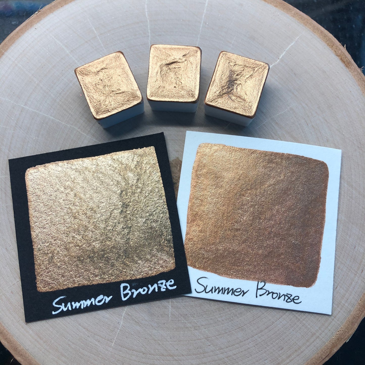 Summer bronze gold watercolor paints half pan