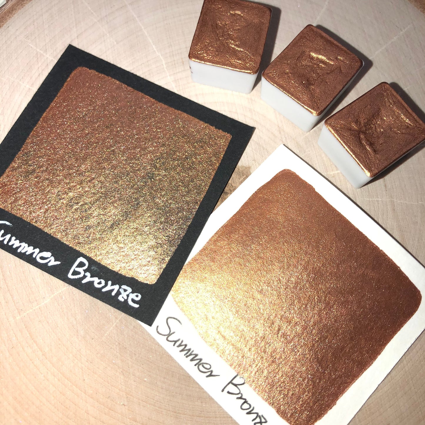 Summer bronze gold watercolor paints half pan