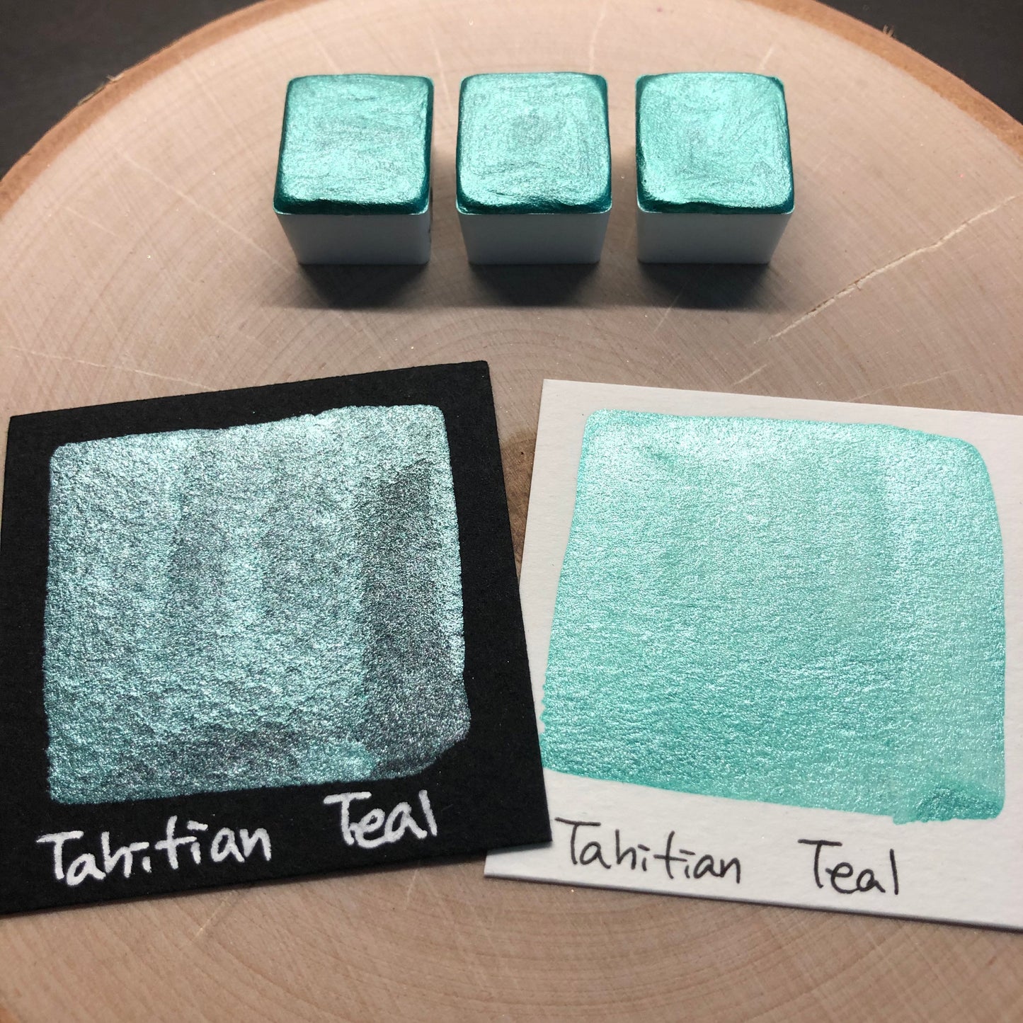 Tahitian teal watercolor paints half pan