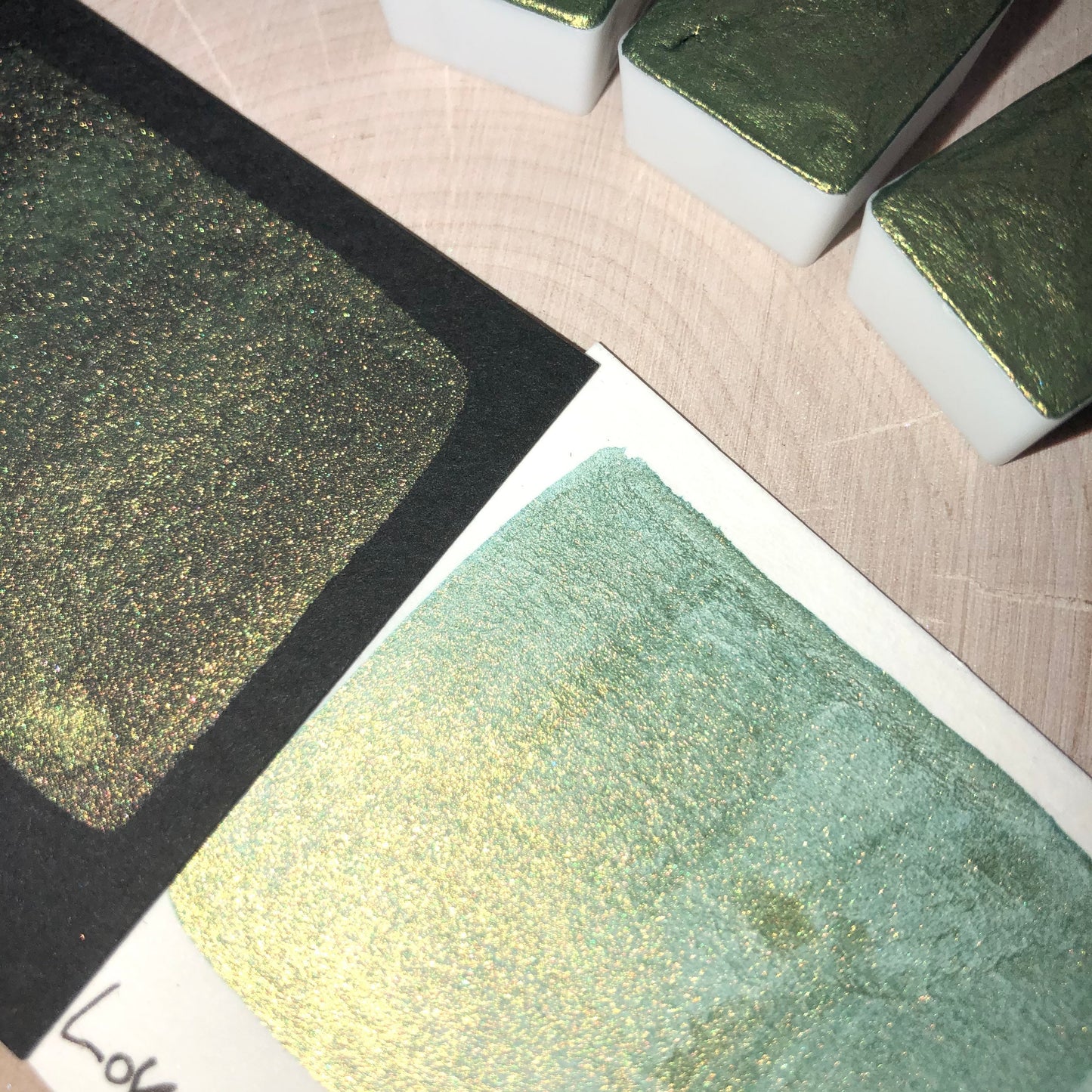 Lounge lizard green watercolor paints half pans