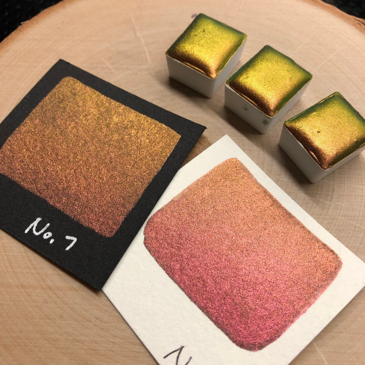 No.7 number series Handmade color shift watercolor paints chrome pigments Half/Quarter/Mini