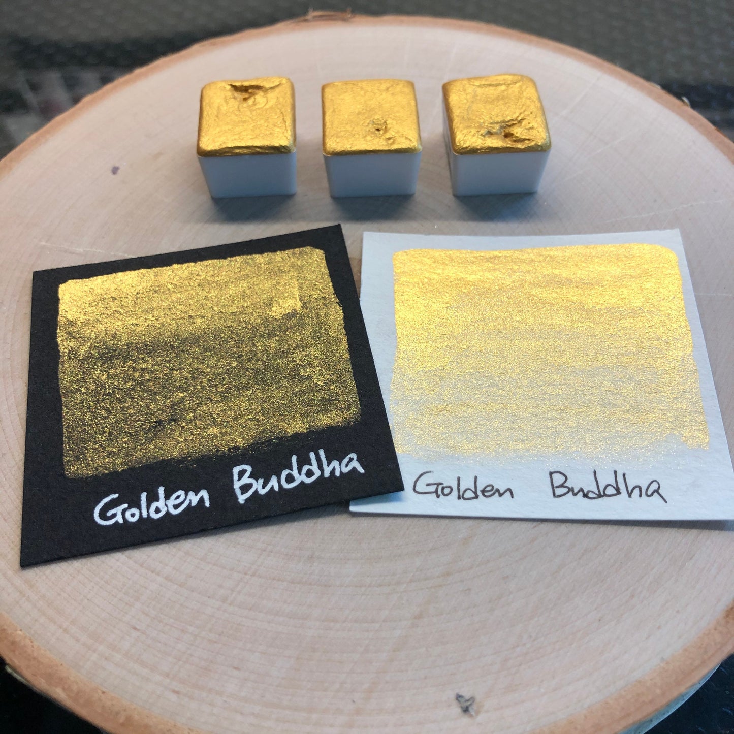 Golden buddha gold watercolor paints half pan