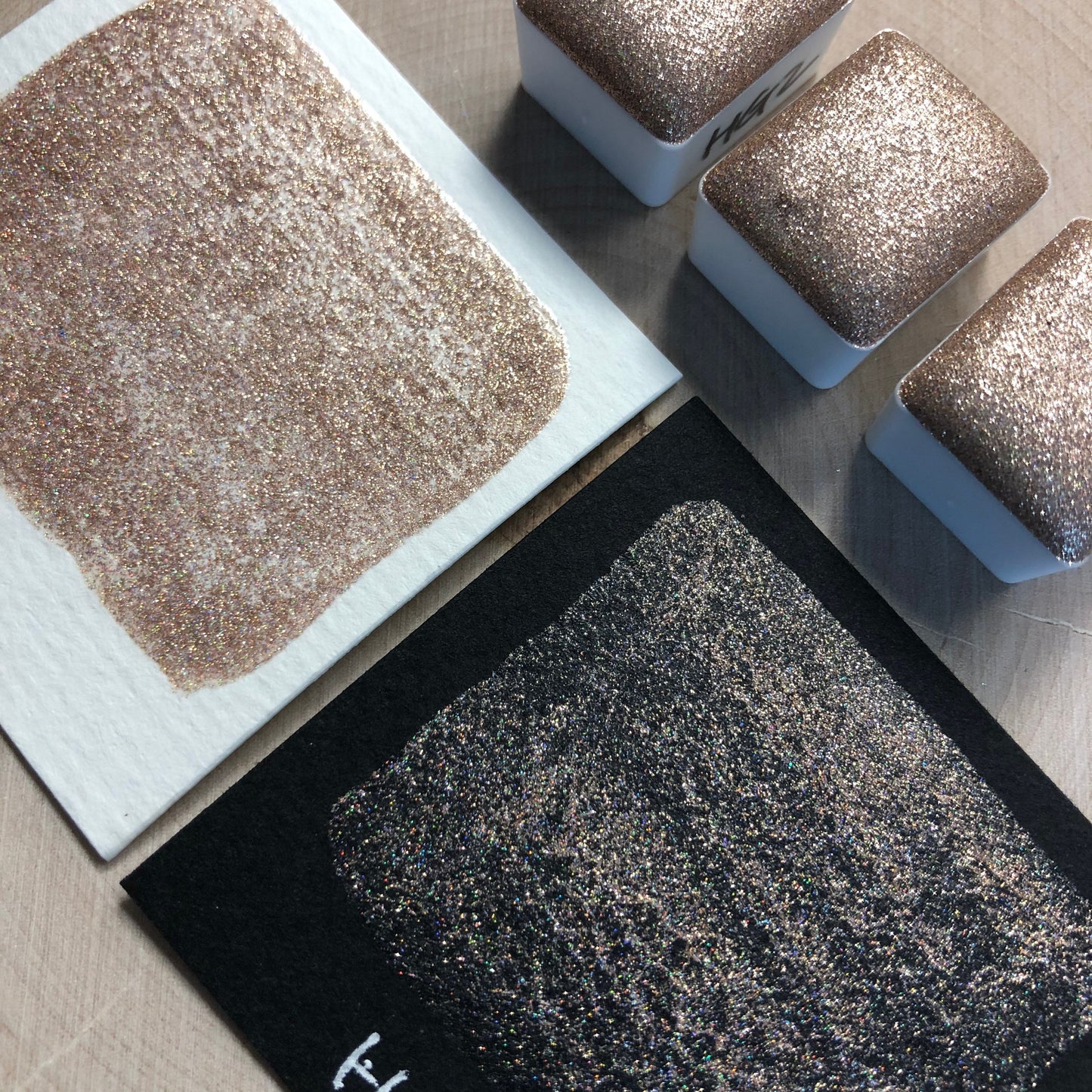 HG2 Holo Glitter Handmade watercolor paints holographic half pan