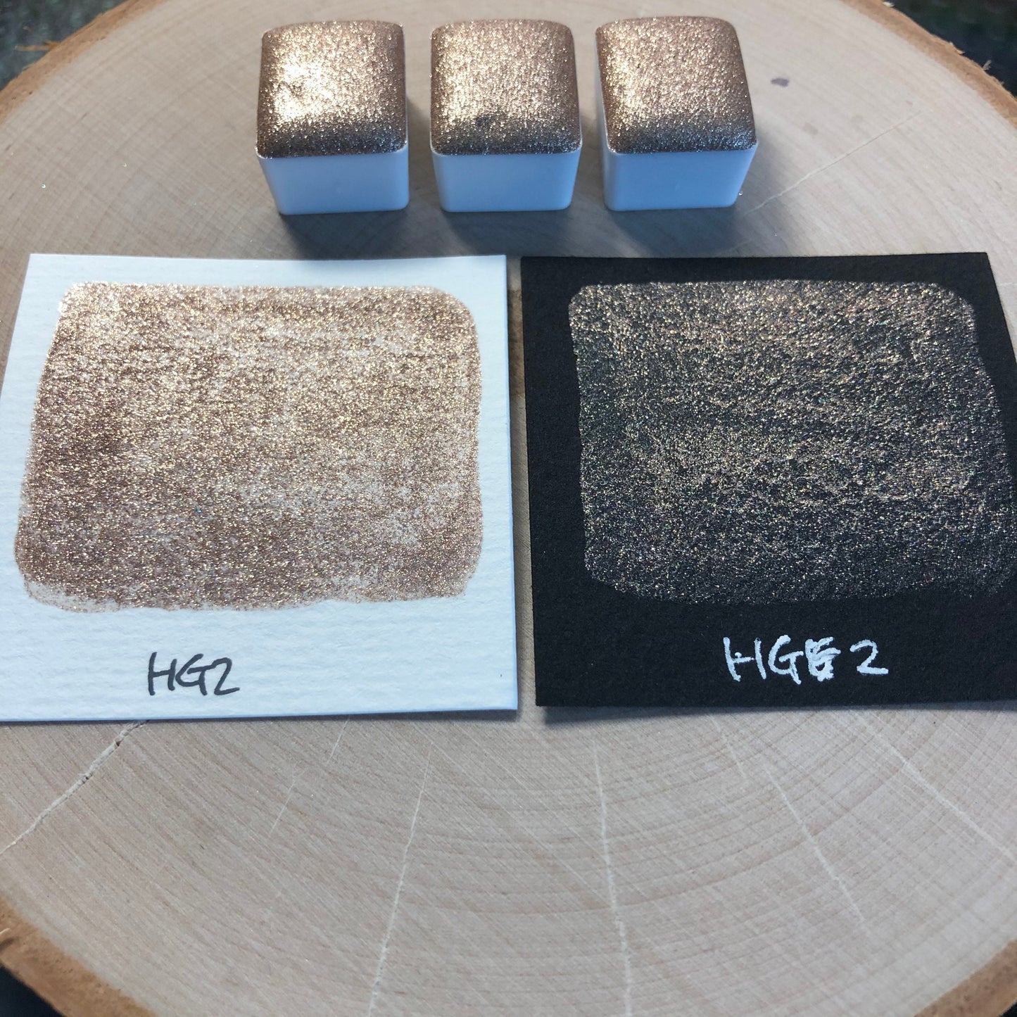 HG2 Holo Glitter Handmade watercolor paints holographic half pan