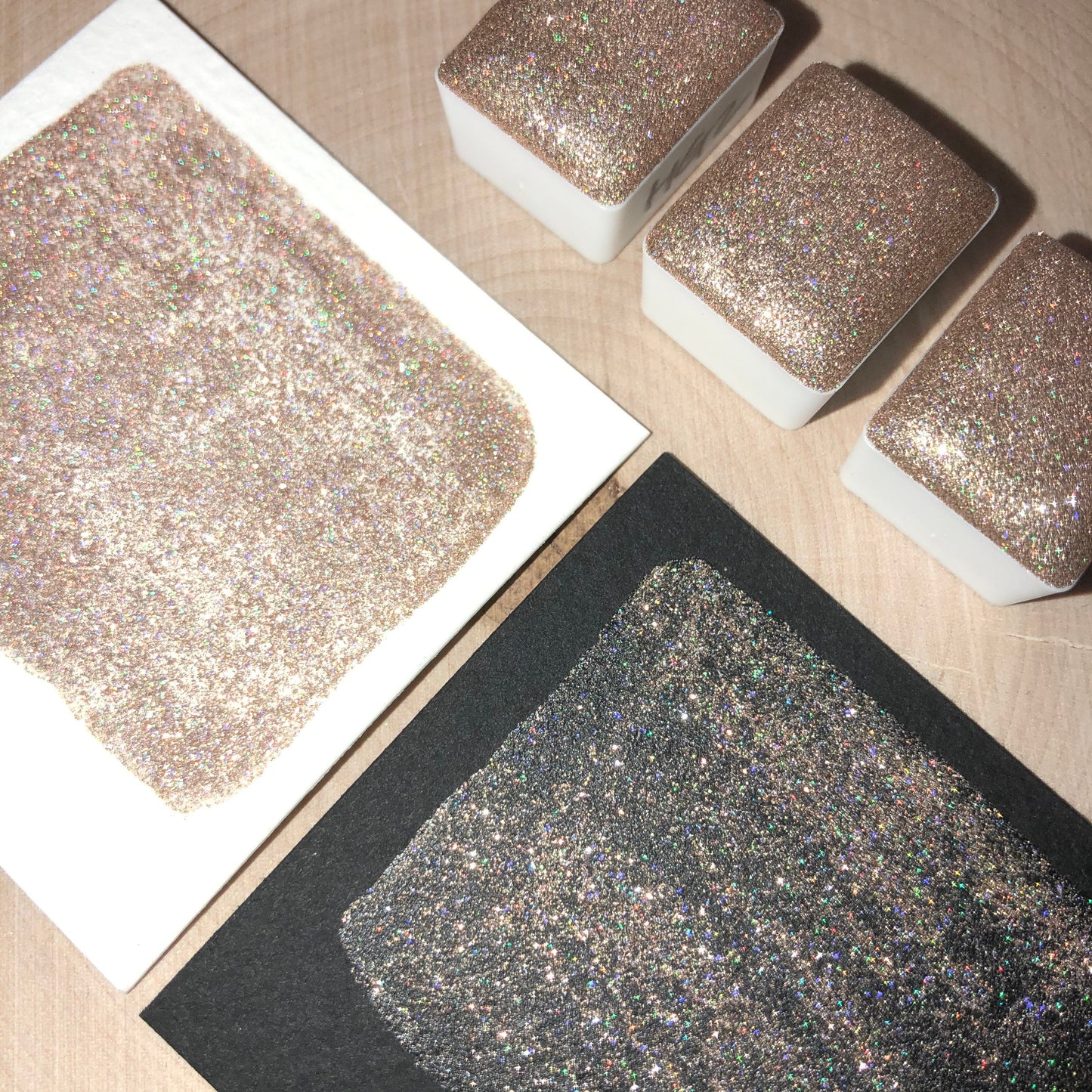 HG2 Holo Glitter Handmade watercolor paints holographic half pan