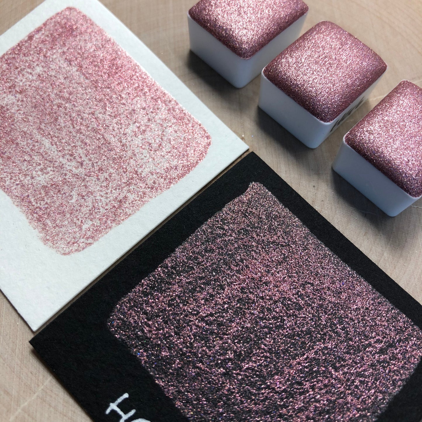 HG6 Holo Glitter Handmade watercolor paints holographic half pan