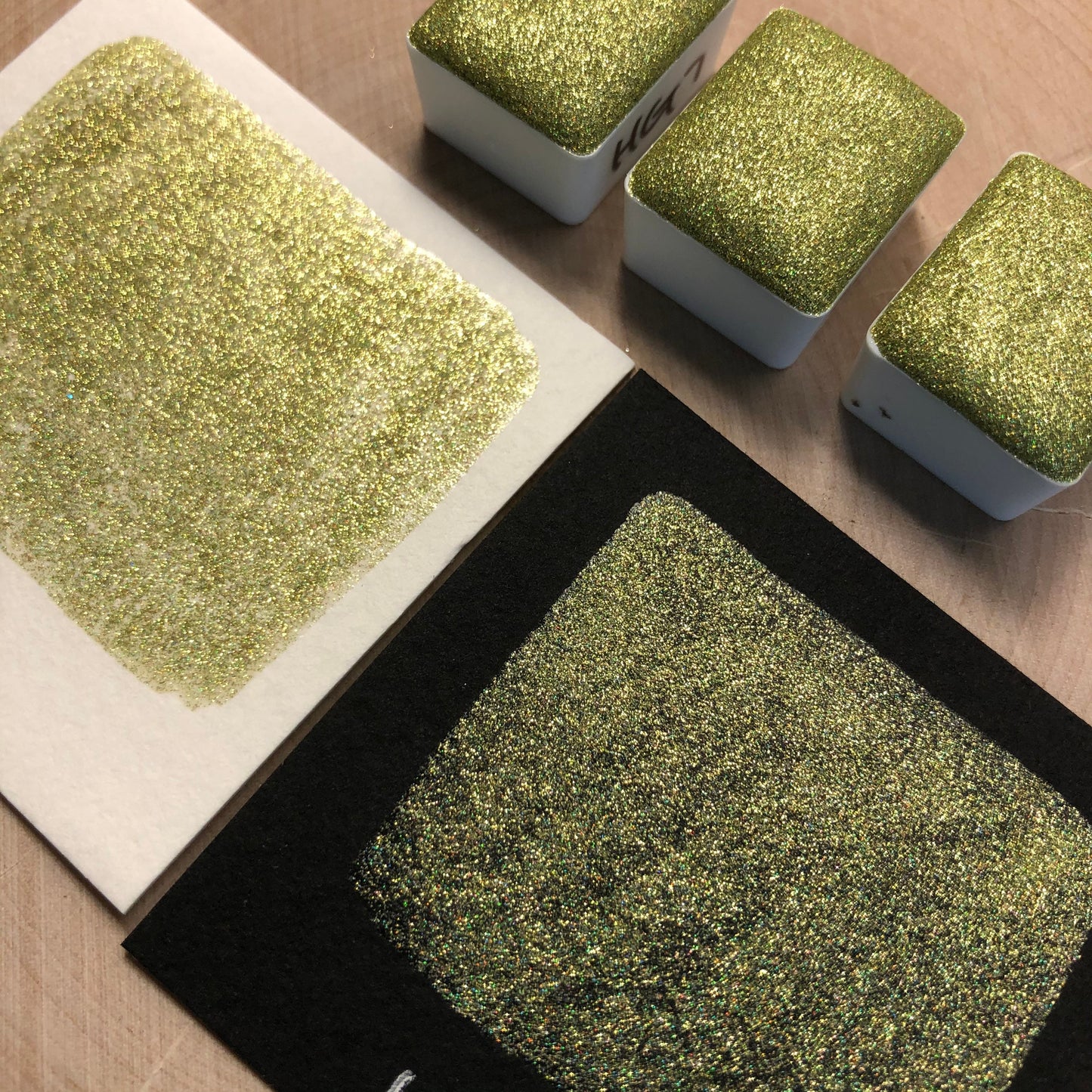 HG7 Holo Glitter Handmade watercolor paints holographic half pan