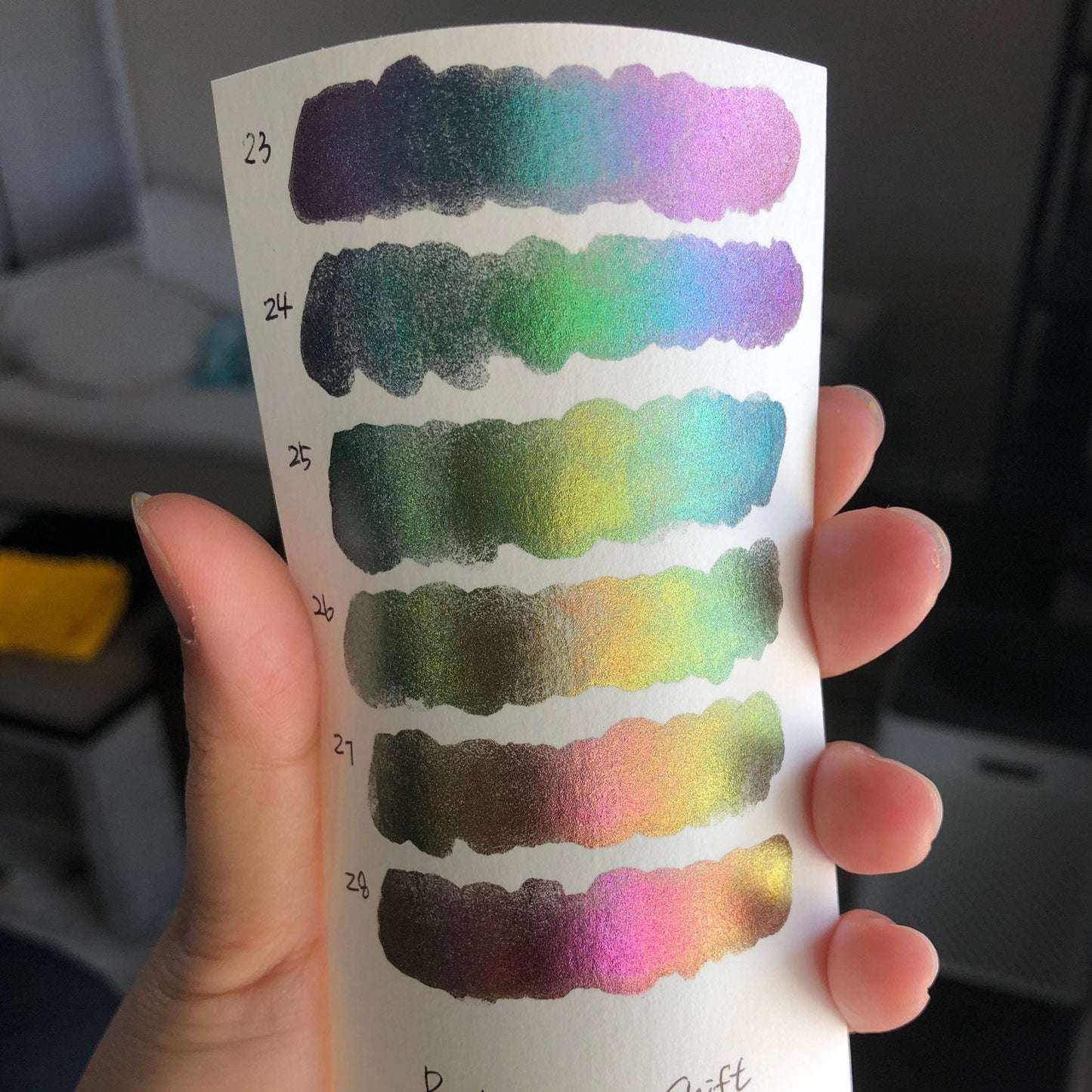 Pearl CS Quarter set (23 to 28)Handmade color shift watercolor paints Quarter pans