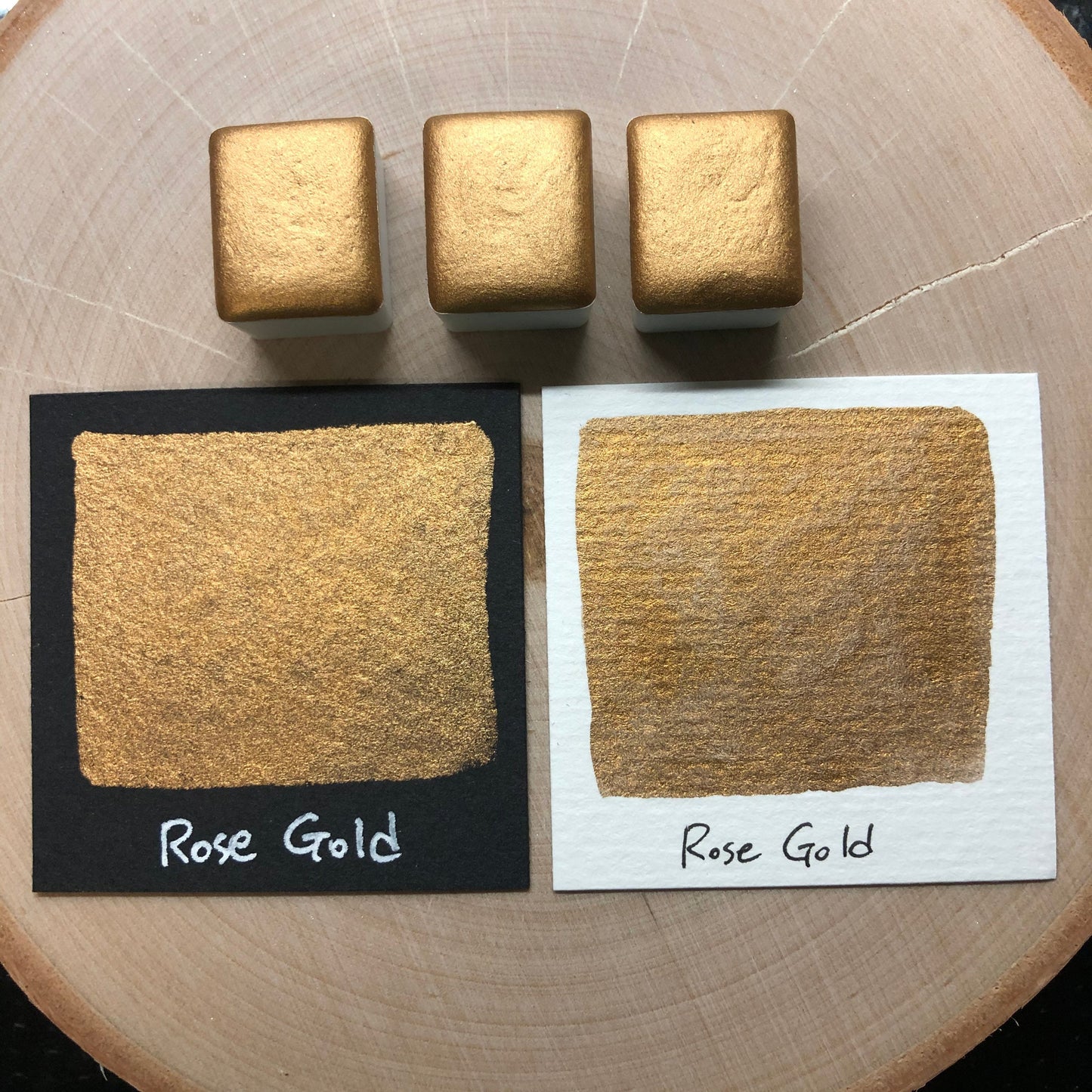 Rose Gold Extra fine watercolor paints half pan