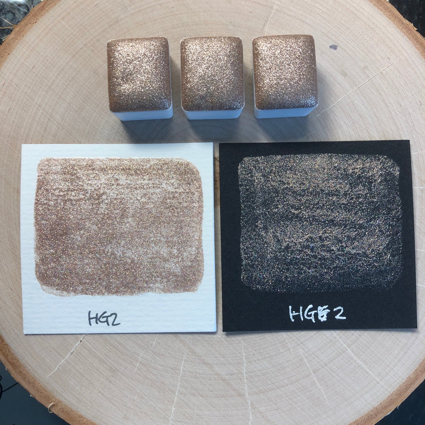 HG2 Holo Glitter Handmade watercolor paints holographic half pan