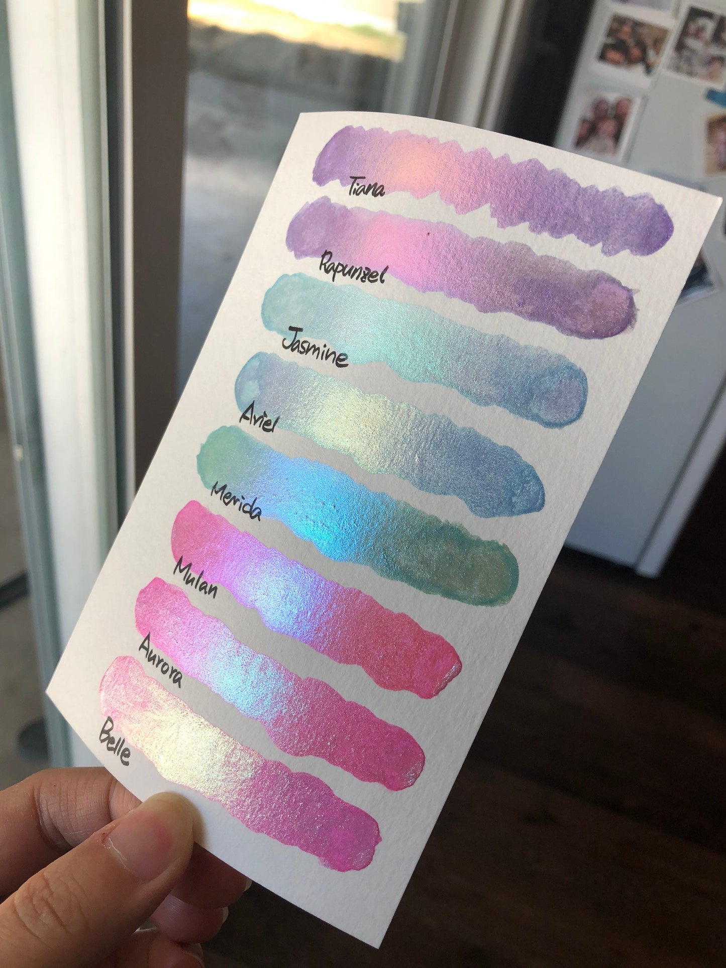 Button Disney princess set handmade colorshift shimmer watercolor paints