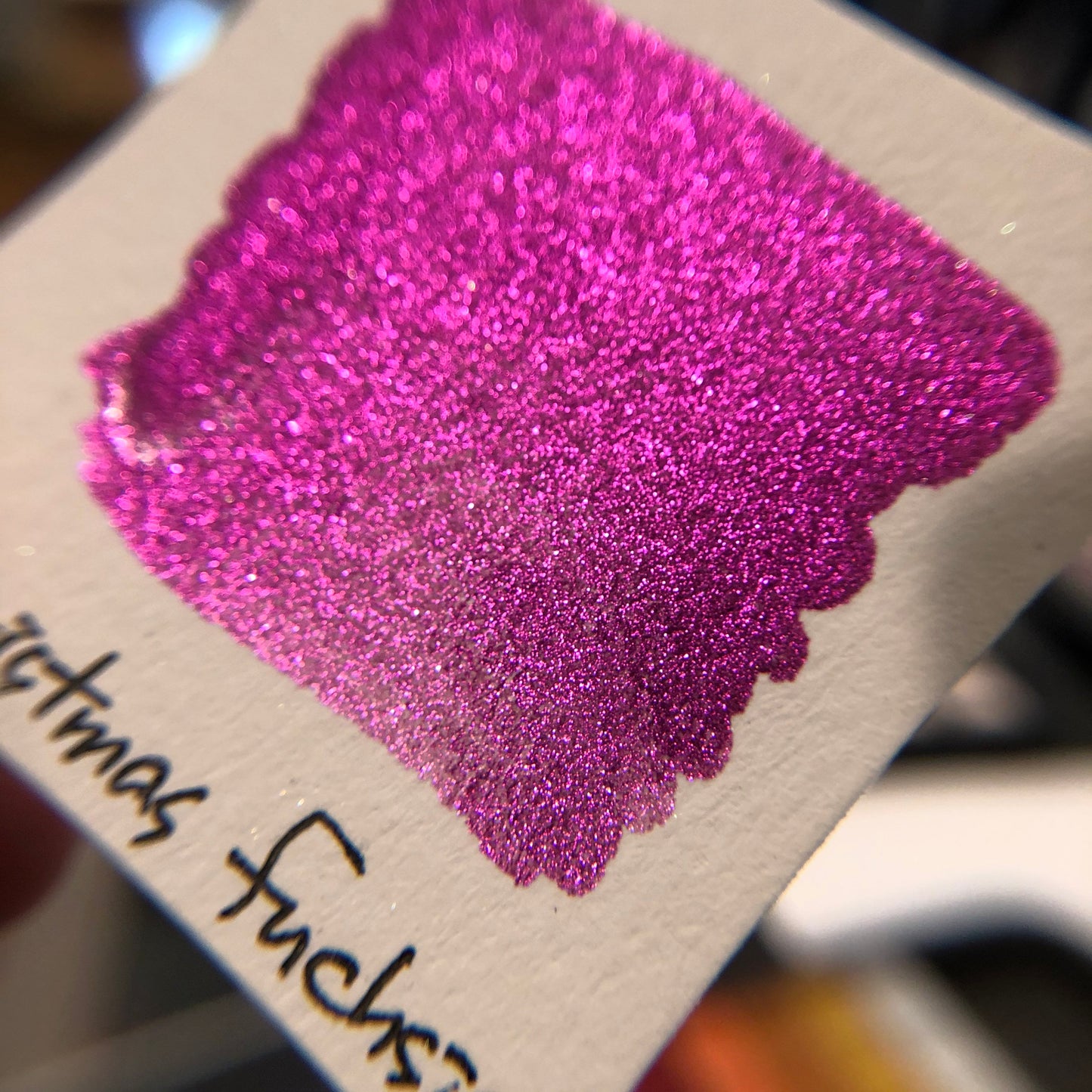 Fuchsia Christmas Chrome watercolor paint half pan
