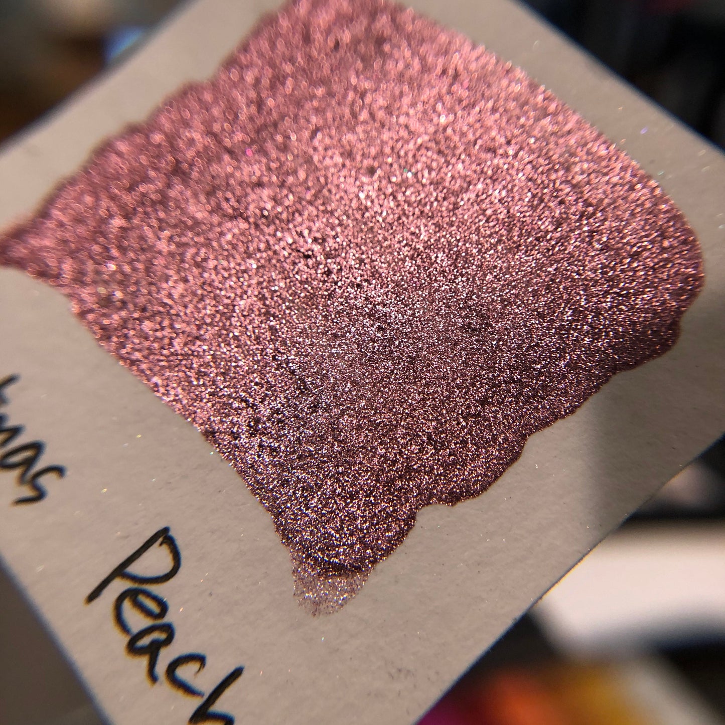 Peach Christmas Chrome watercolor paint half pan