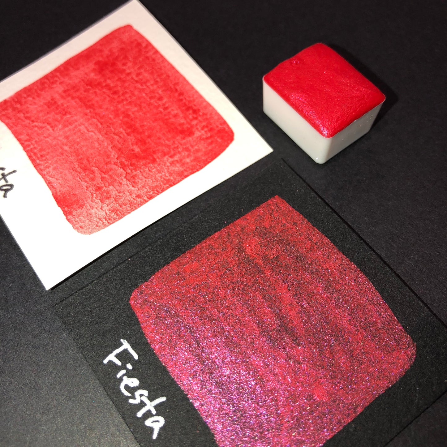 Fiesta red watercolor paints Half pan