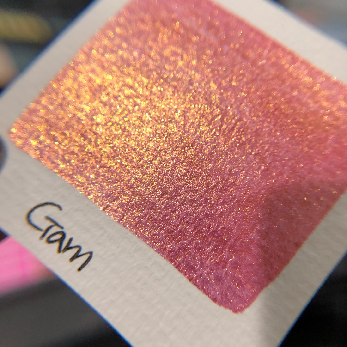 Pink gold set shimmer watercolor paint