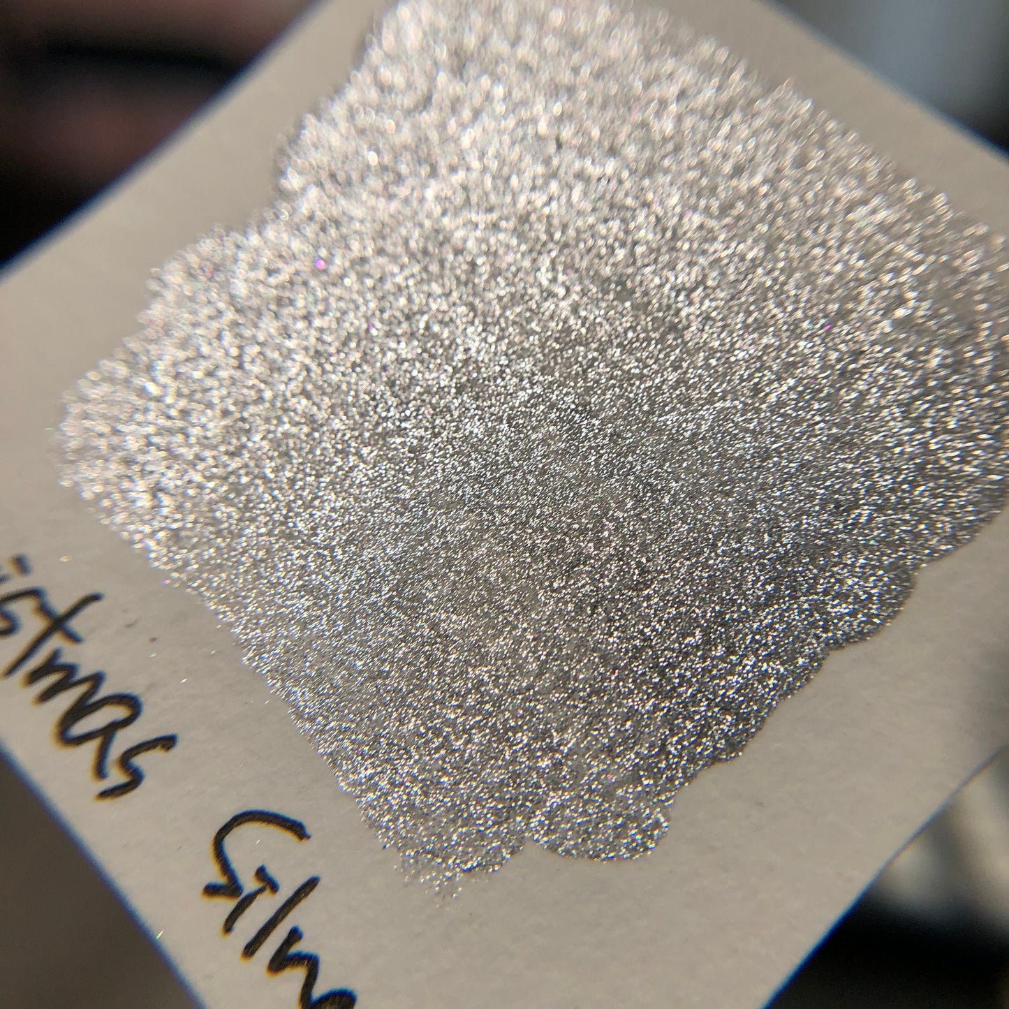 Silver Christmas Chrome watercolor paint half pan