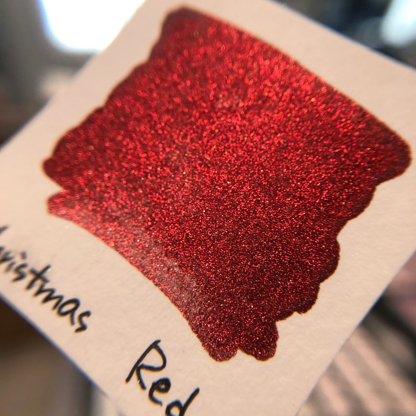 Red Christmas Chrome watercolor paint half pan