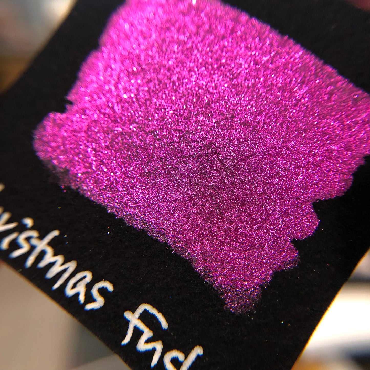Fuchsia Christmas Chrome watercolor paint half pan