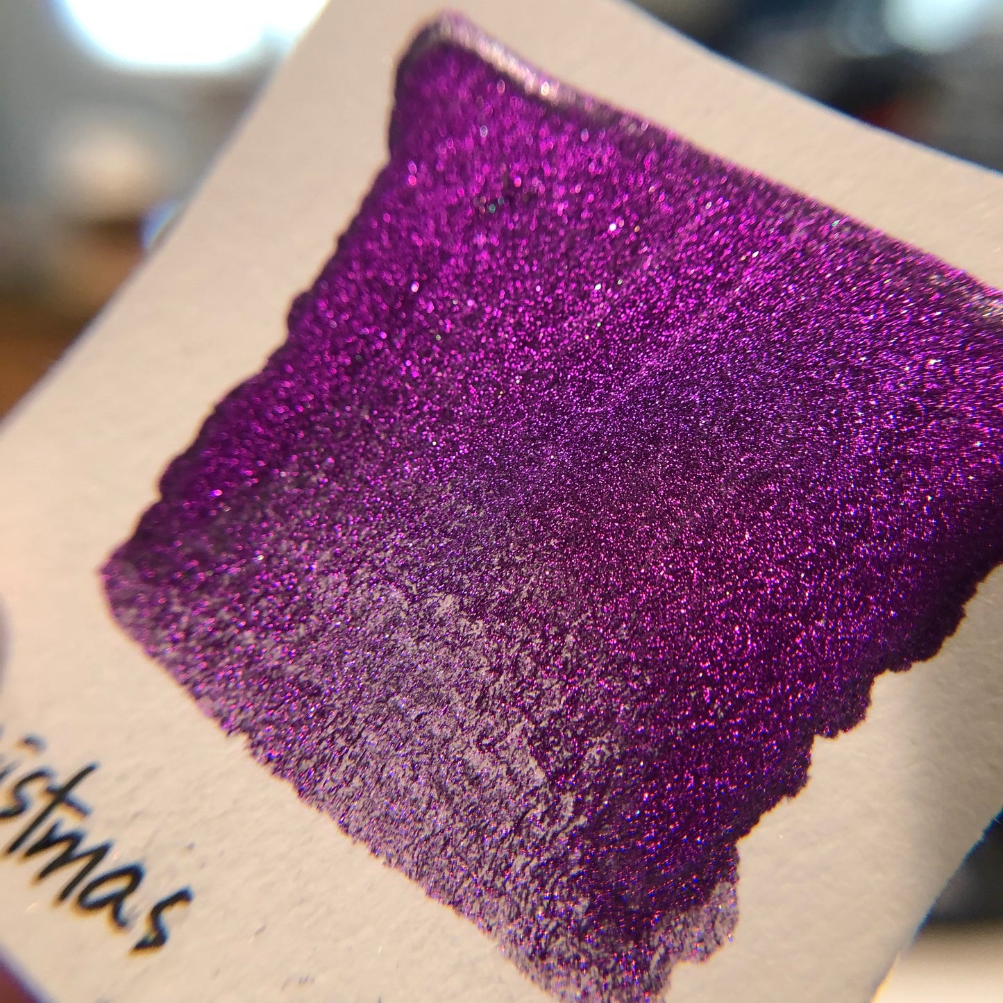 Orchid Christmas Chrome watercolor paint half pan