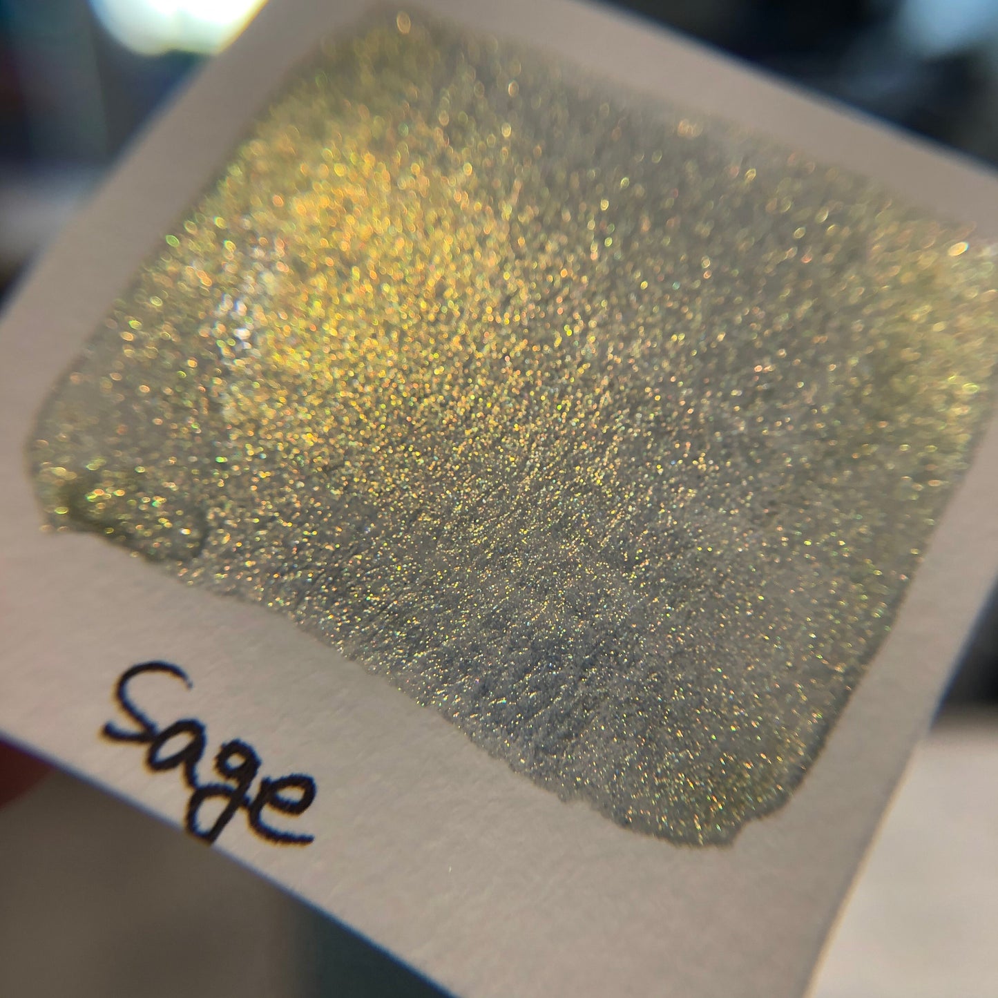 Sage green gold watercolor paints Half pan