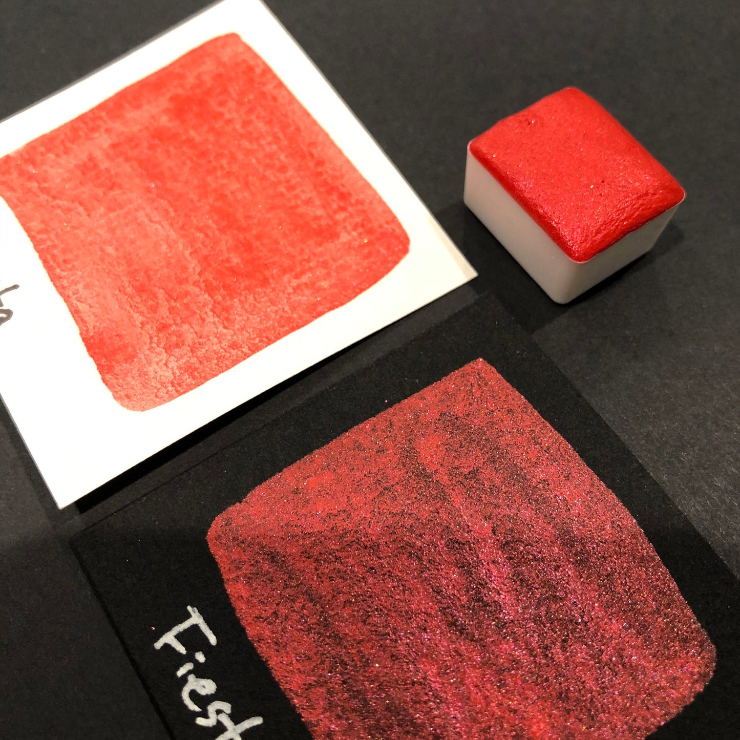 Fiesta red watercolor paints Half pan