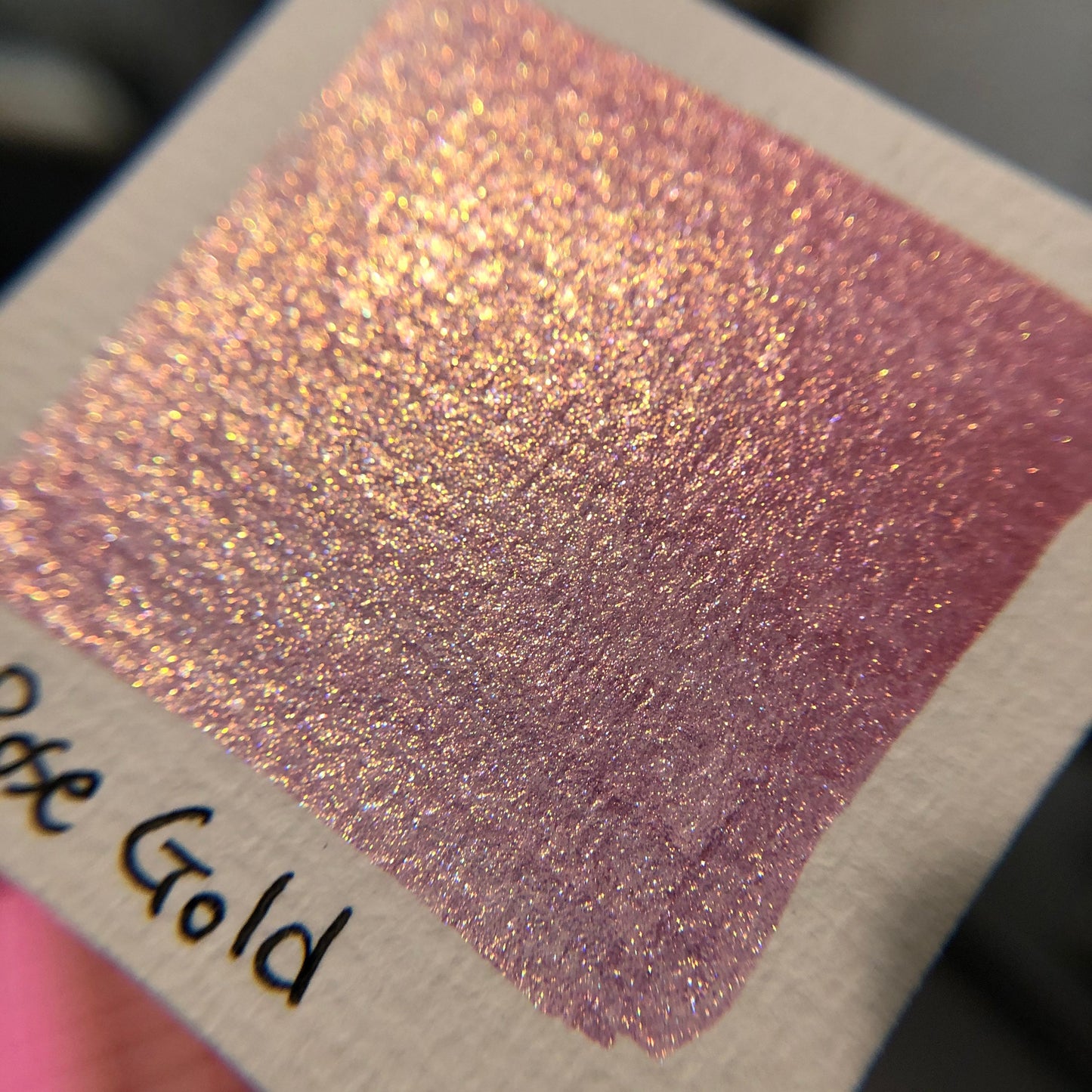 Pink gold set shimmer watercolor paint