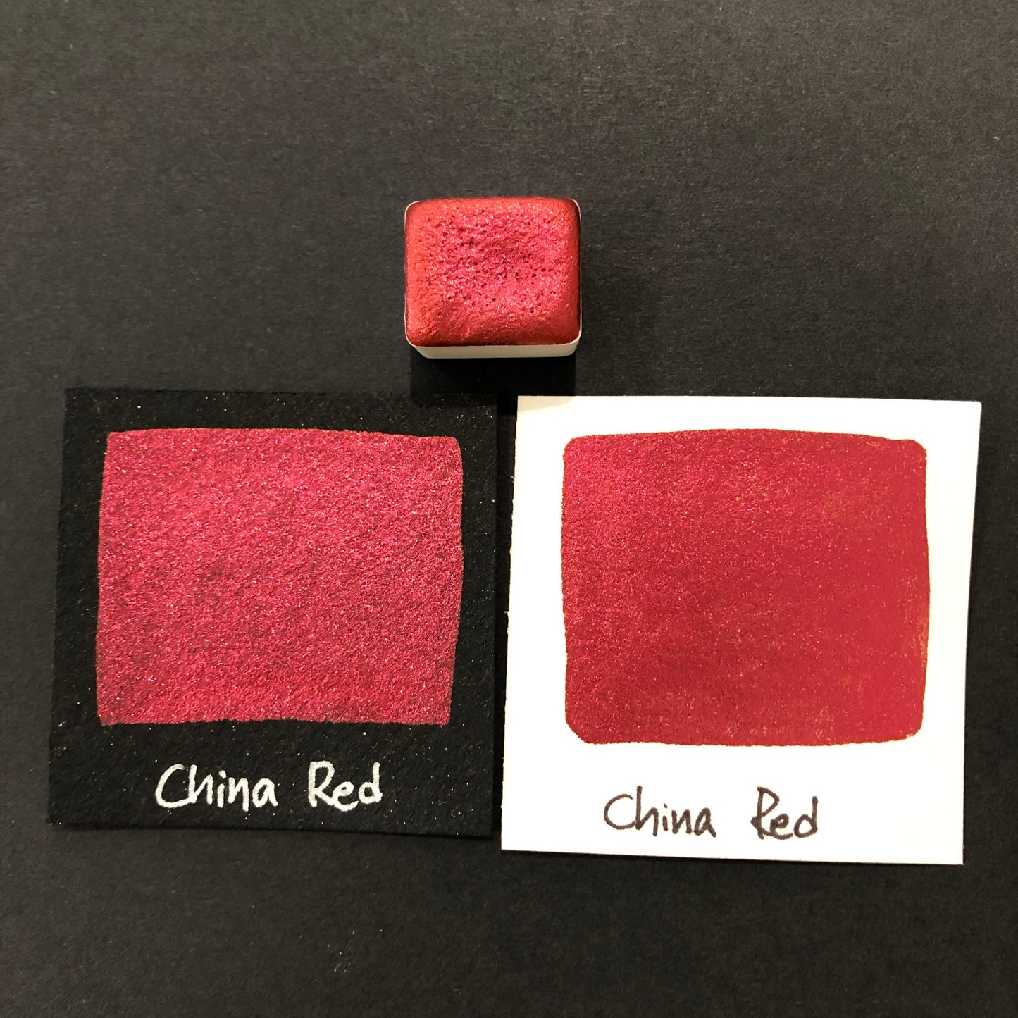 China Red watercolor paints half pans