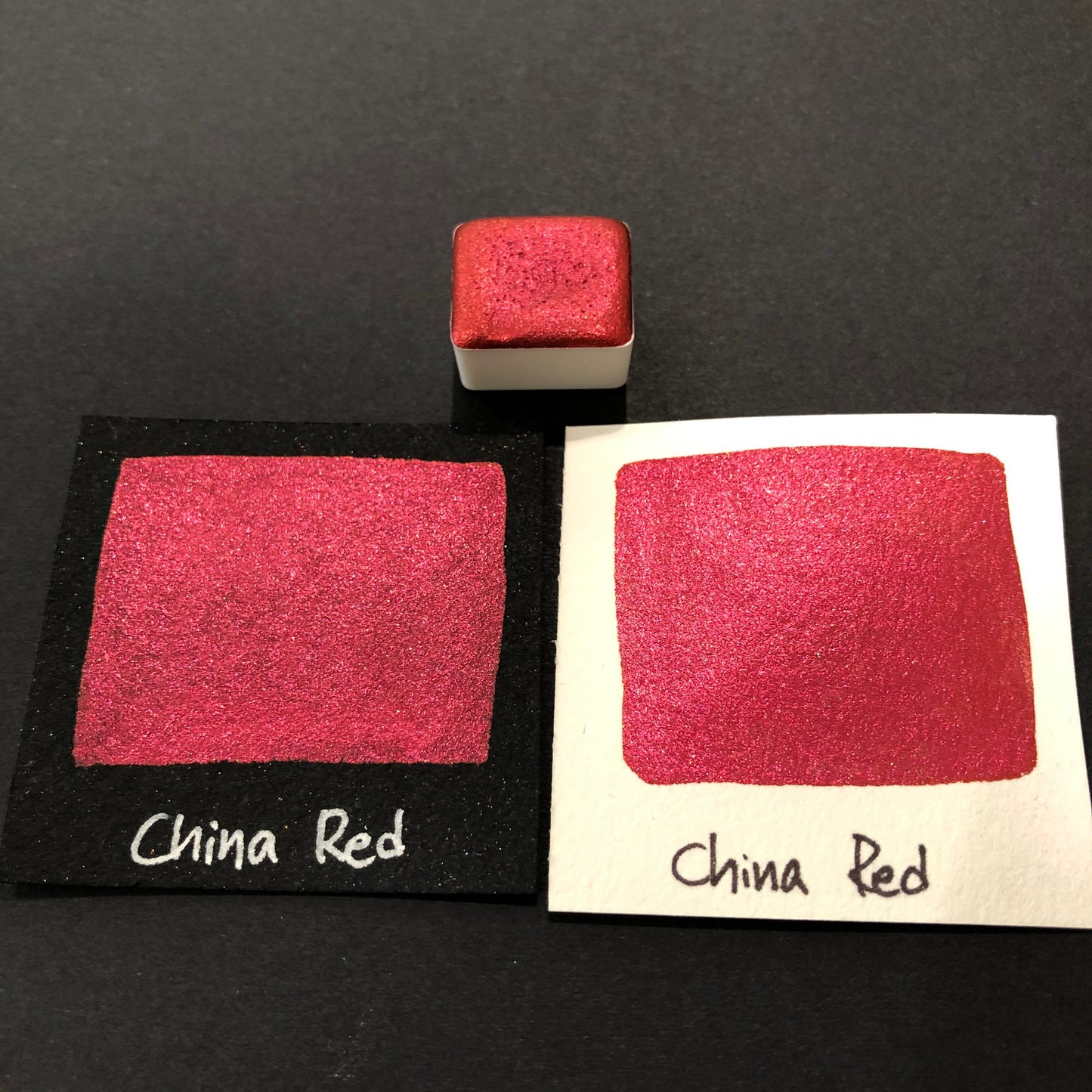 China Red watercolor paints half pans