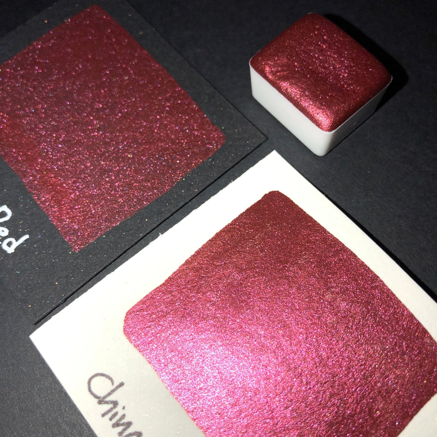 China Red watercolor paints half pans