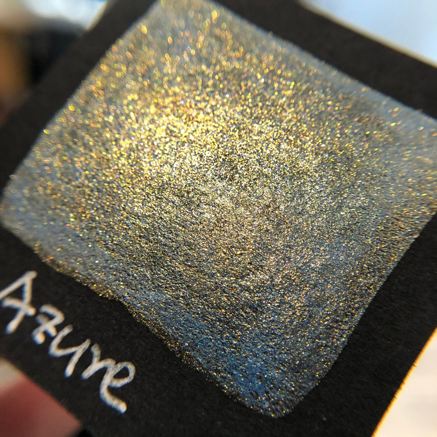 Azure blue watercolor paints Half pan