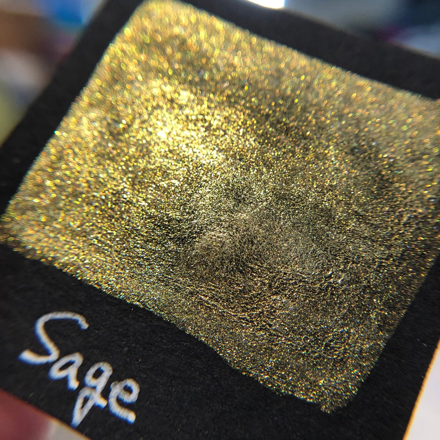 Sage green gold watercolor paints Half pan