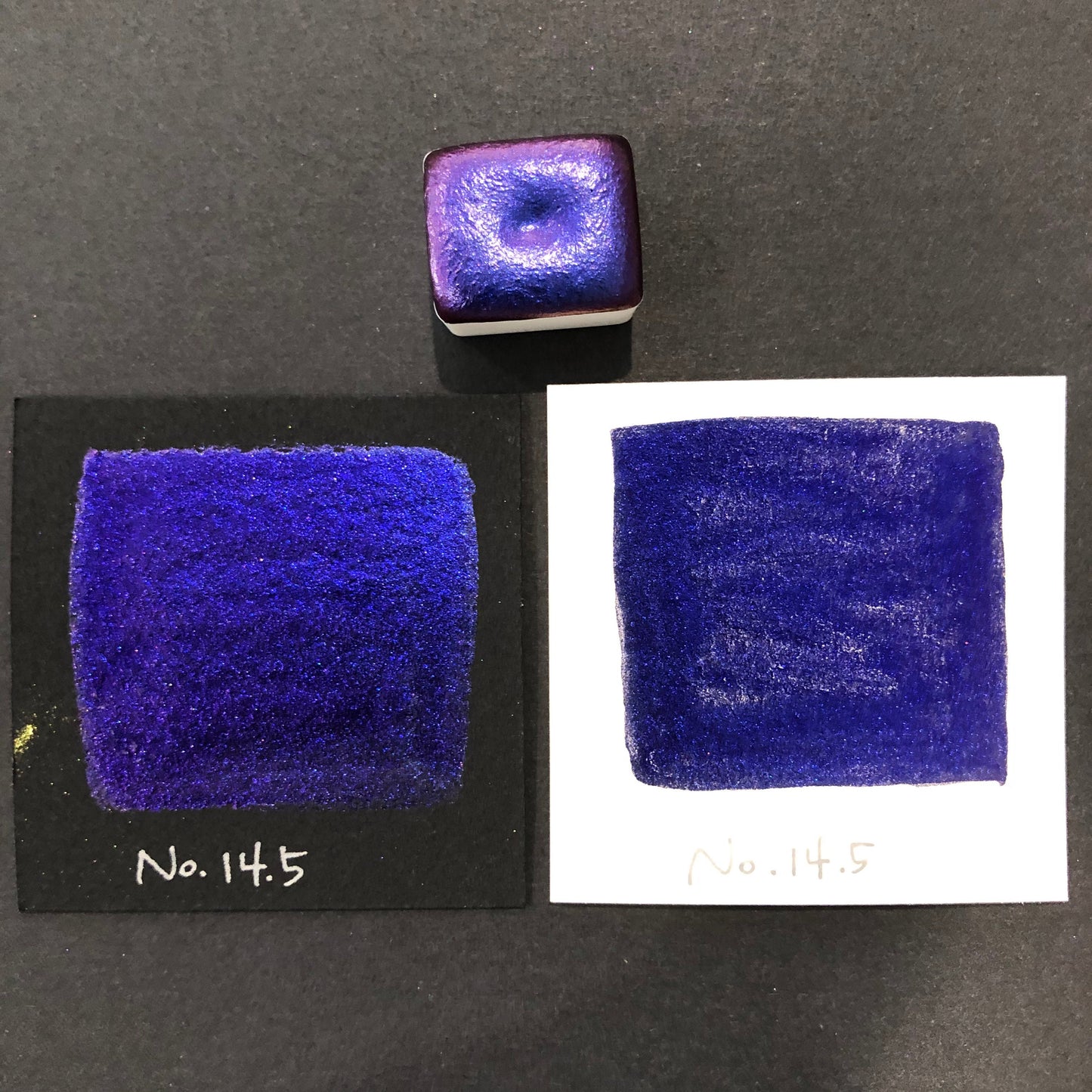 No. 14.5 Shiny handmade colorshift watercolor paints Half pan